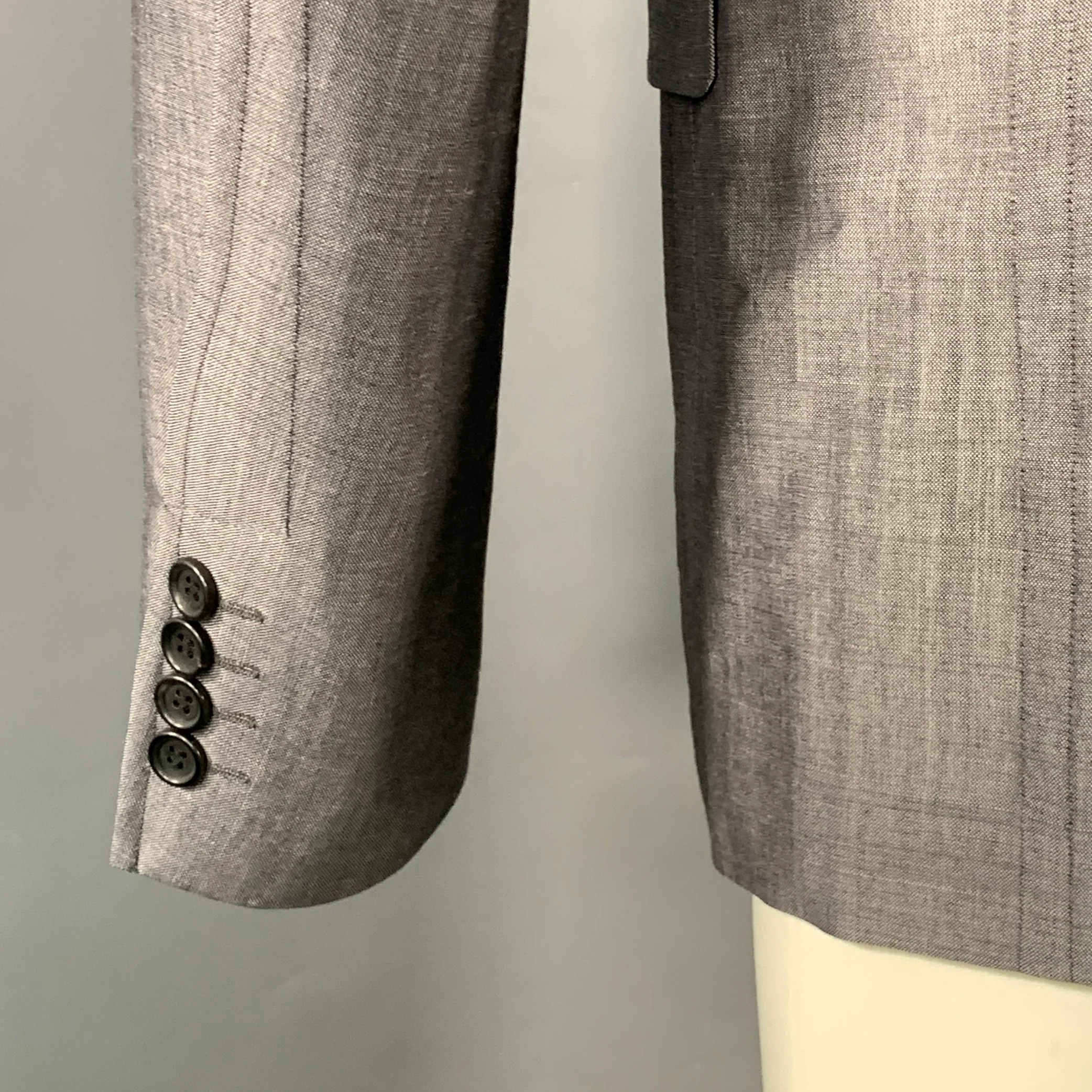 COMME des GARCONS Size M Grey Mohair Wool Notch Lapel Sport Coat - Image 5