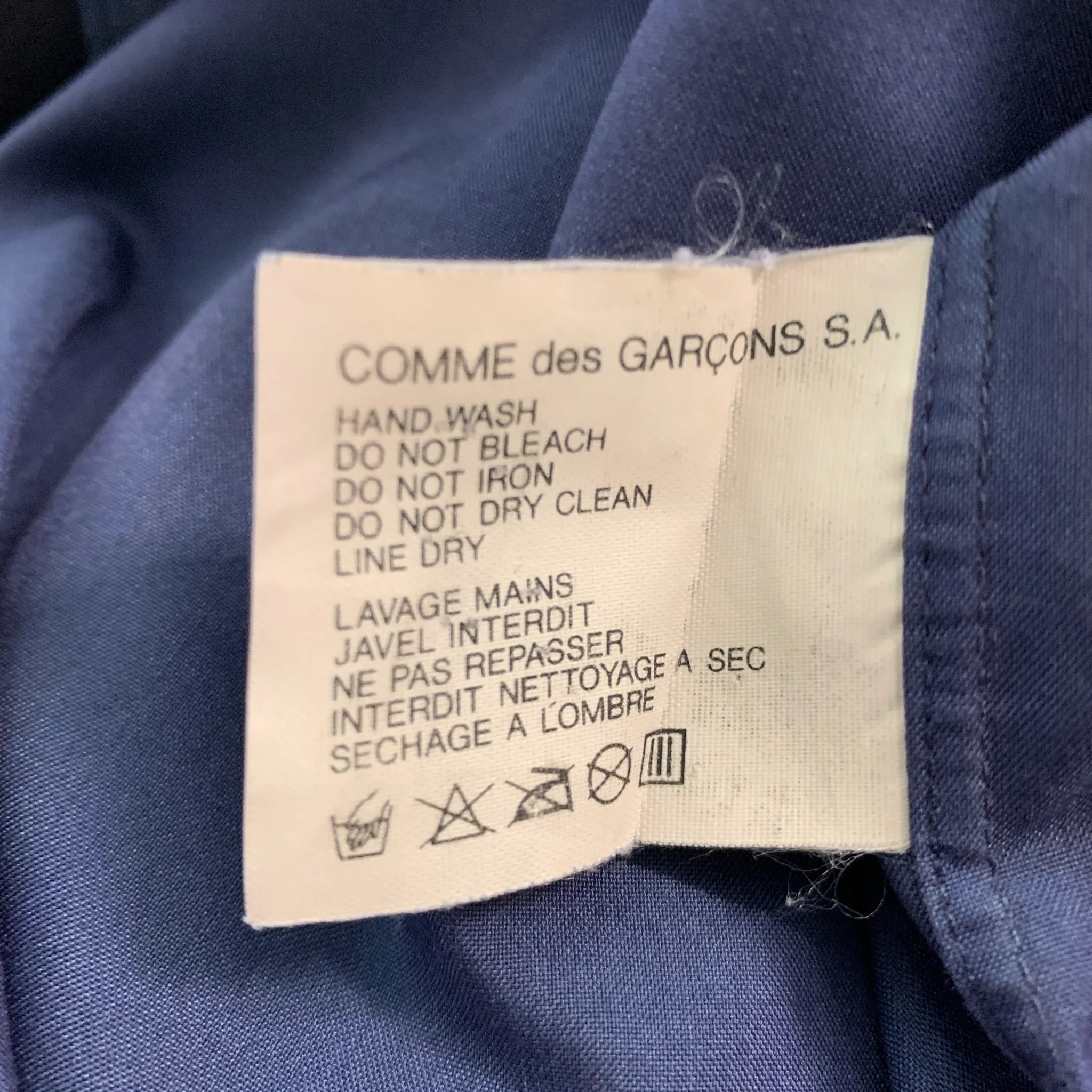 COMME des GARCONS Size M Grey Purple Stripe Polyester Cotton Long Sleeve Shirt - Image 6
