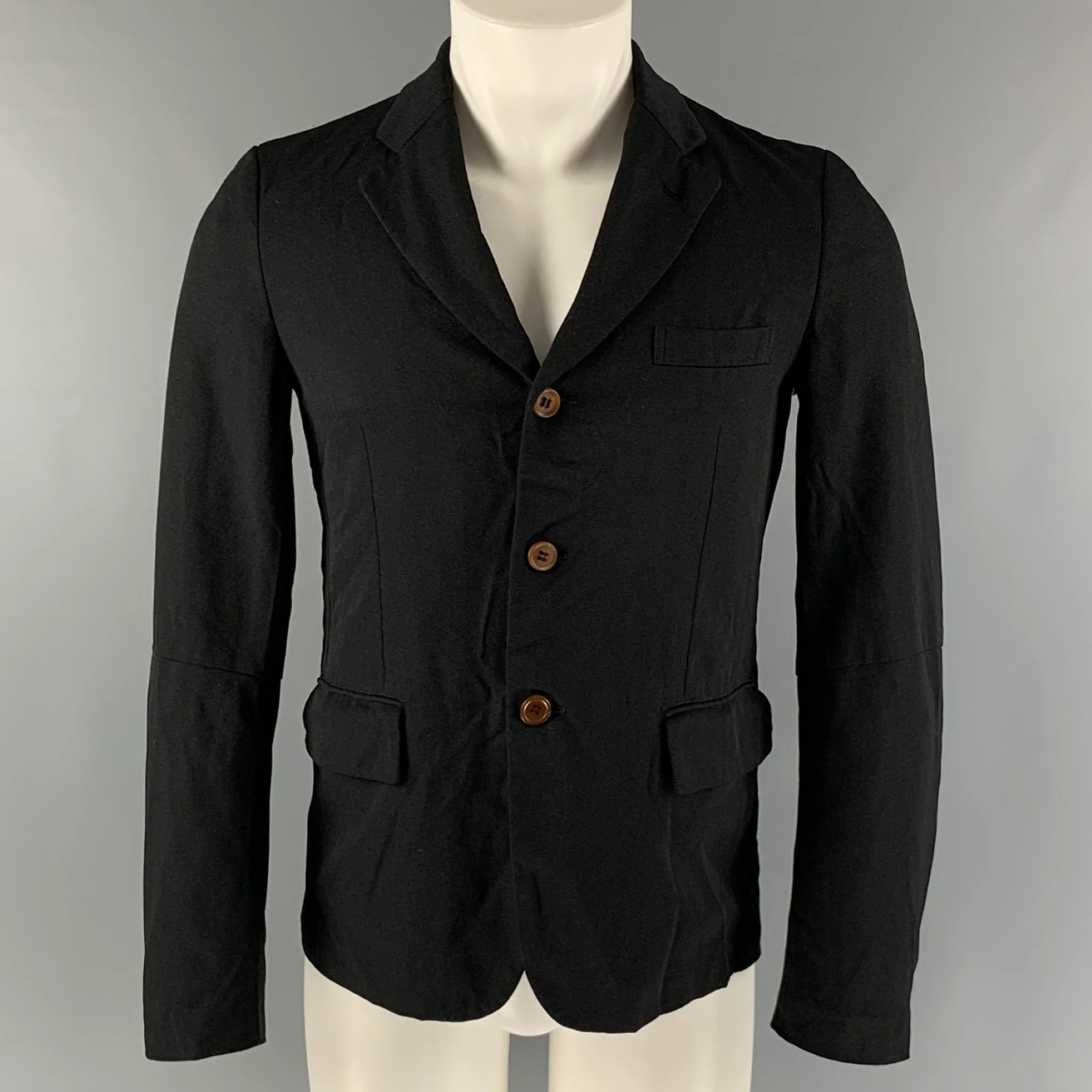 COMME des GARCONS Size S Black Polyester Single breasted Jacket
