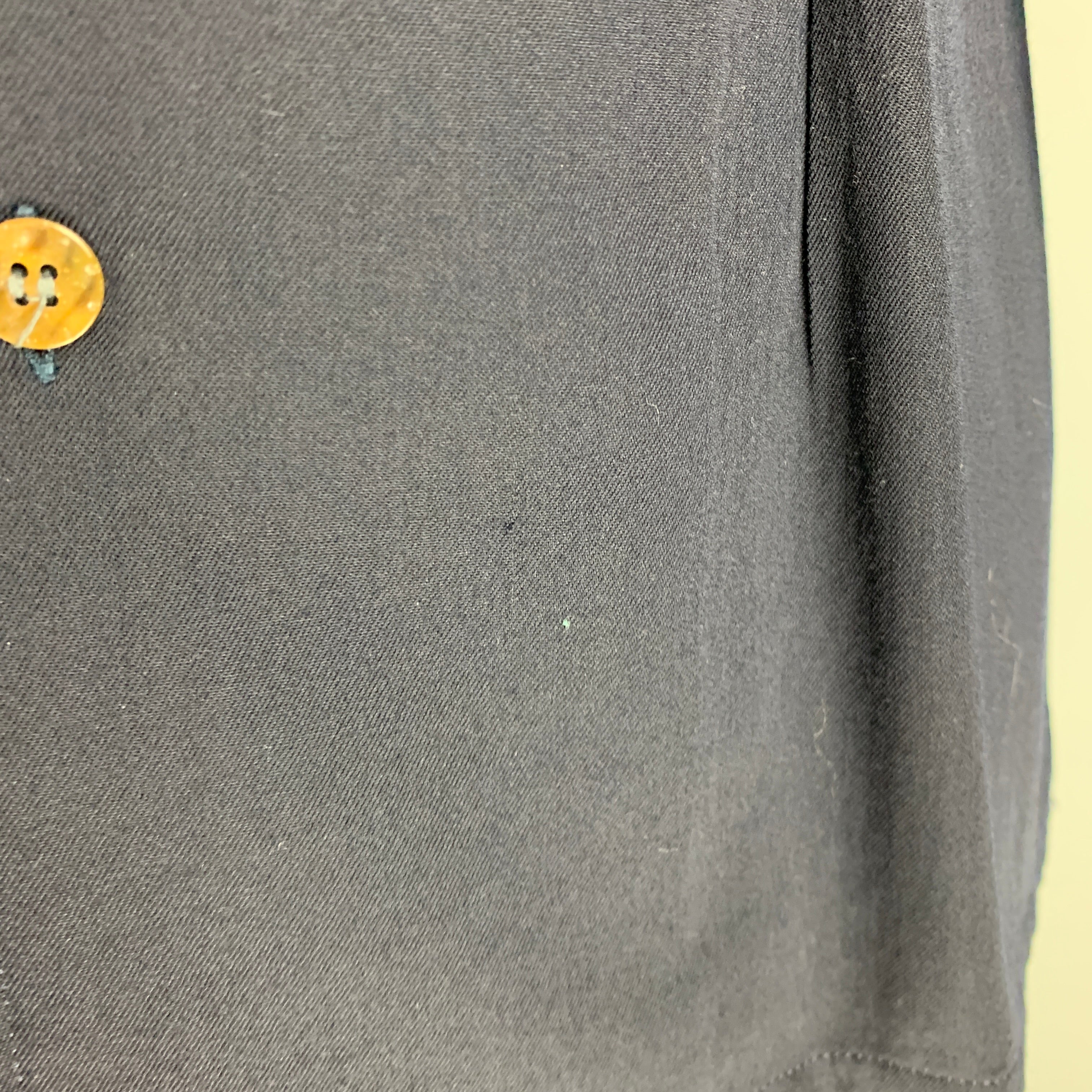 COMME des GARCONS Size S Navy Twill Buttoned Shirt - Image 6
