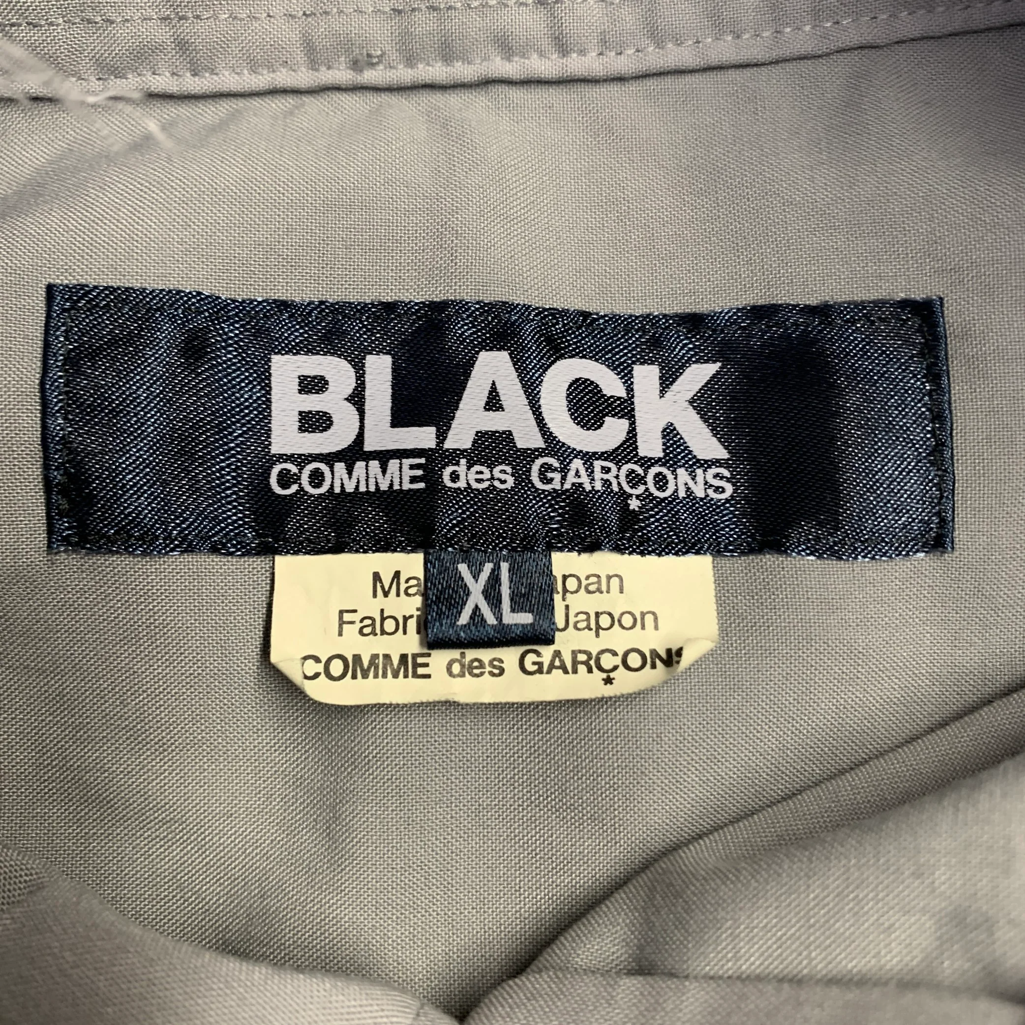 COMME des GARCONS Size XL Grey Distressed Polyester One pocket Long Sleeve Shirt - Image 6