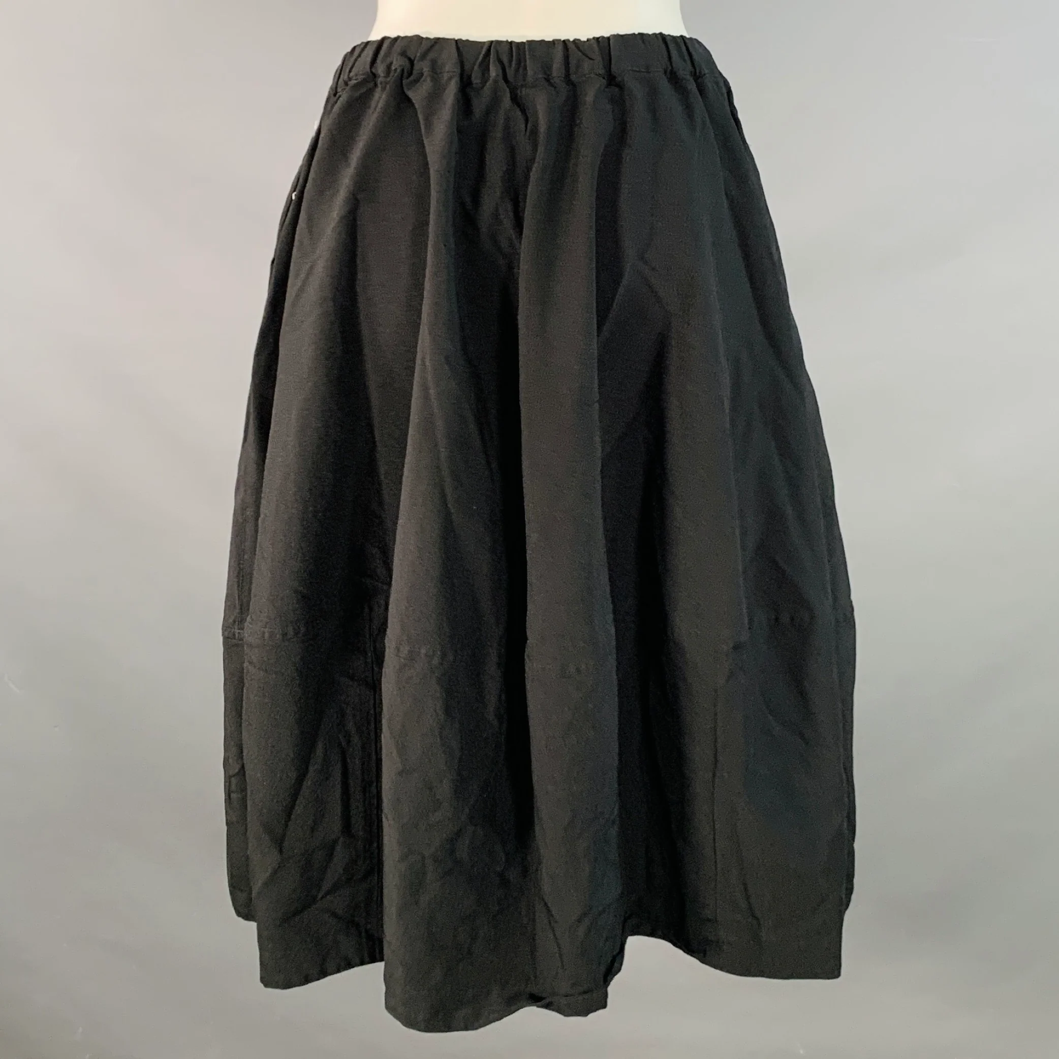 COMME des GARCONS Size XS Black Polyester Elastic Waistband Skirt - Image 2