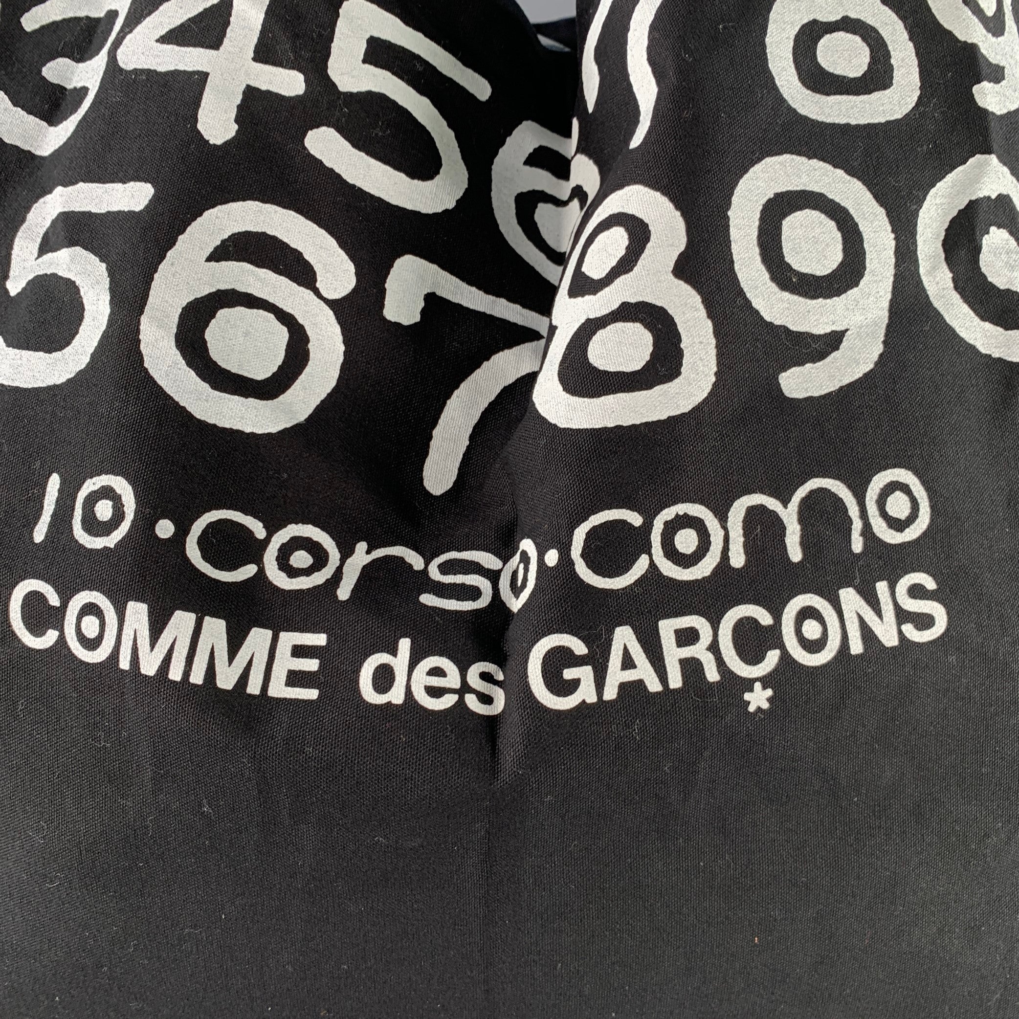 COMME des GARCONS x 10 CORSO COMO Black White Graphic Canvas Tote Bag - Image 2