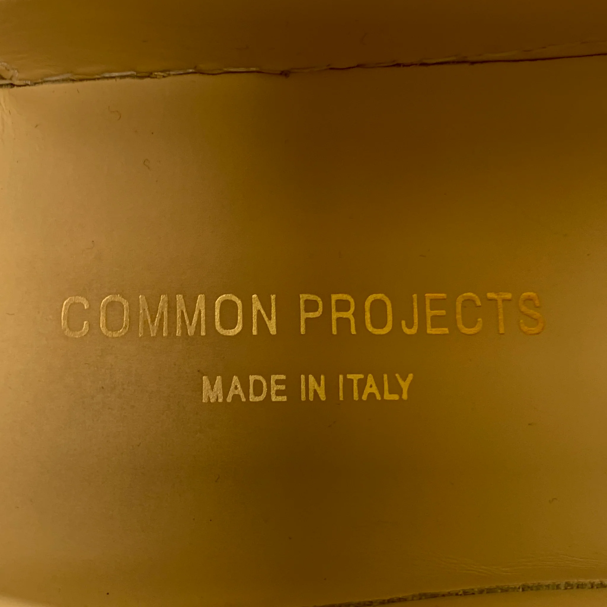 COMMON PROJECTS Size 7 Yellow Leather Low Top Sneakers - Image 6