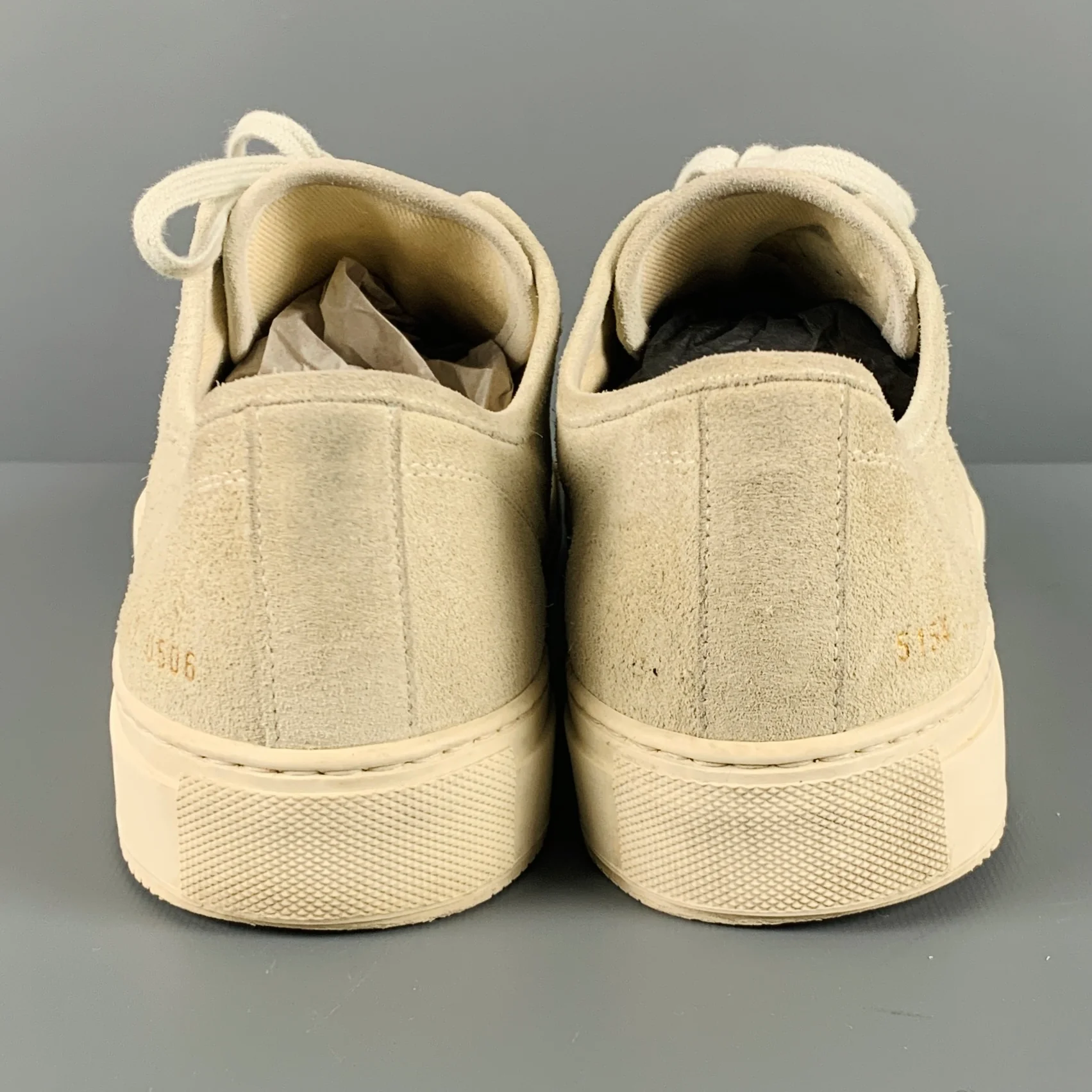 COMMON PROJECTS Size 9 Natural Leather Lace Up Sneakers - Image 3