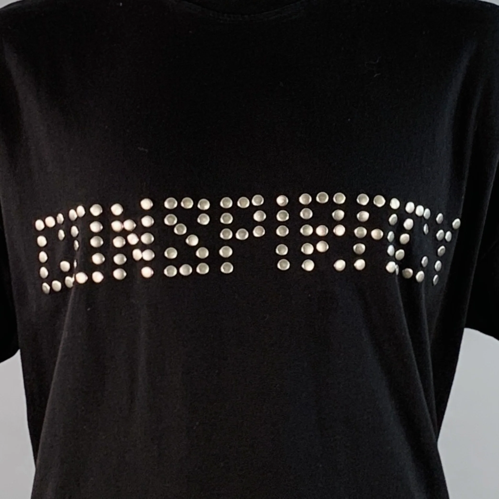 CONSPIRACY NEW YORK Size XXL Rivet Tee Black Silver Studded Cotton Crew Neck T-shirt - Image 2
