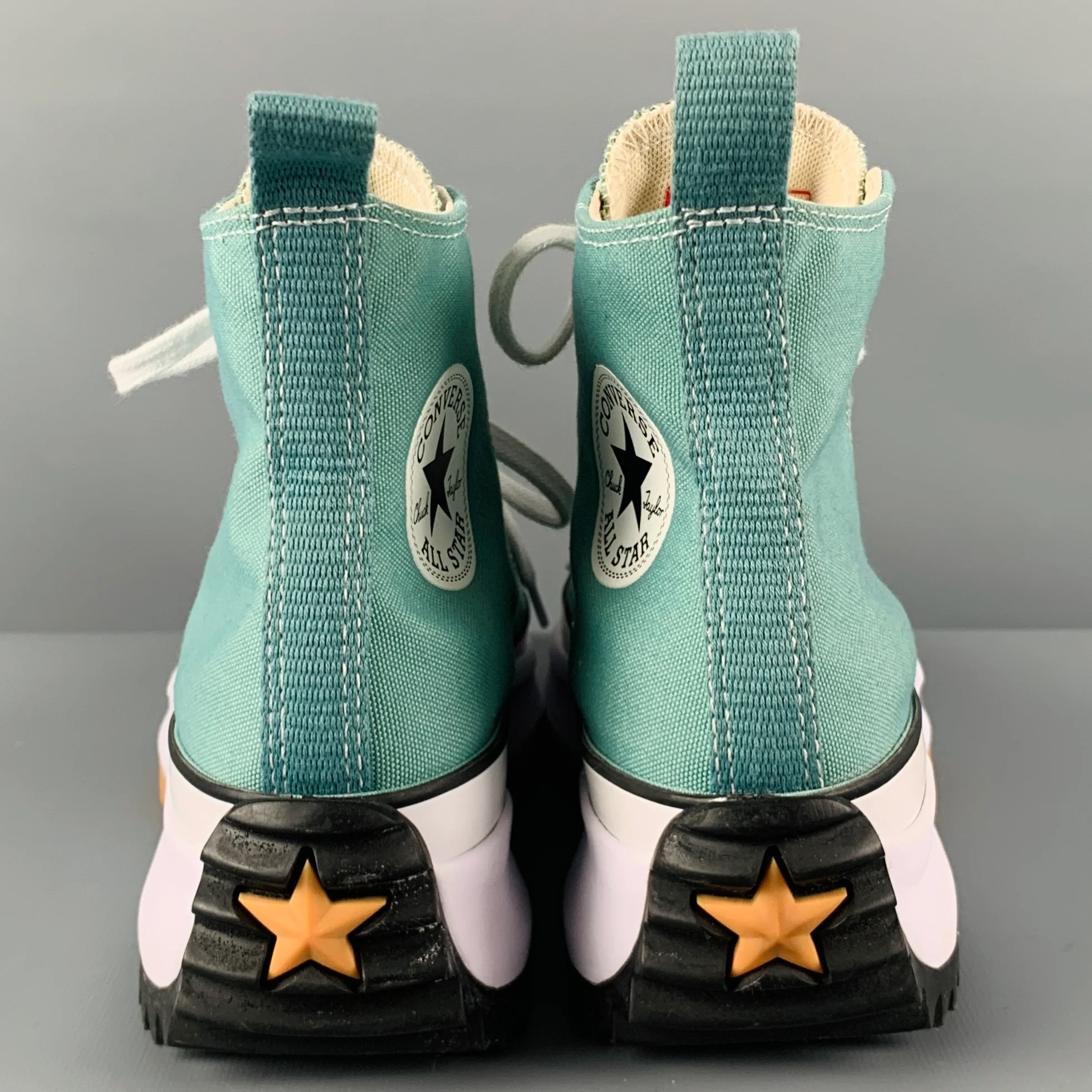 CONVERSE Size 7 White Green Canvas High Top Sneakers - Image 3