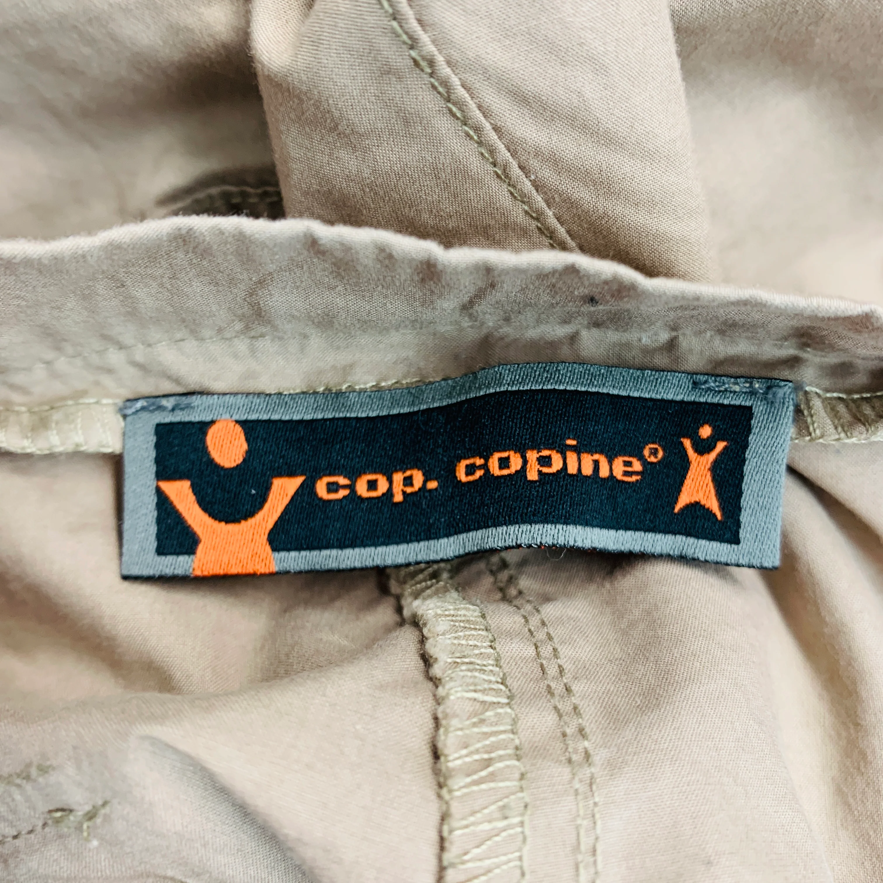 COP. COPAINE Size 6 Khaki Cotton Cropped Casual Pants - Image 4