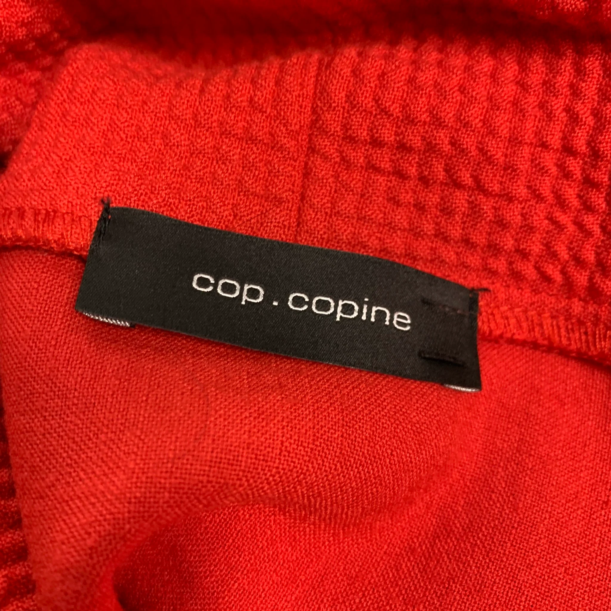 COP. COPAINE Size S Red Polyester Blend Cowl Neck Casual Top - Image 4