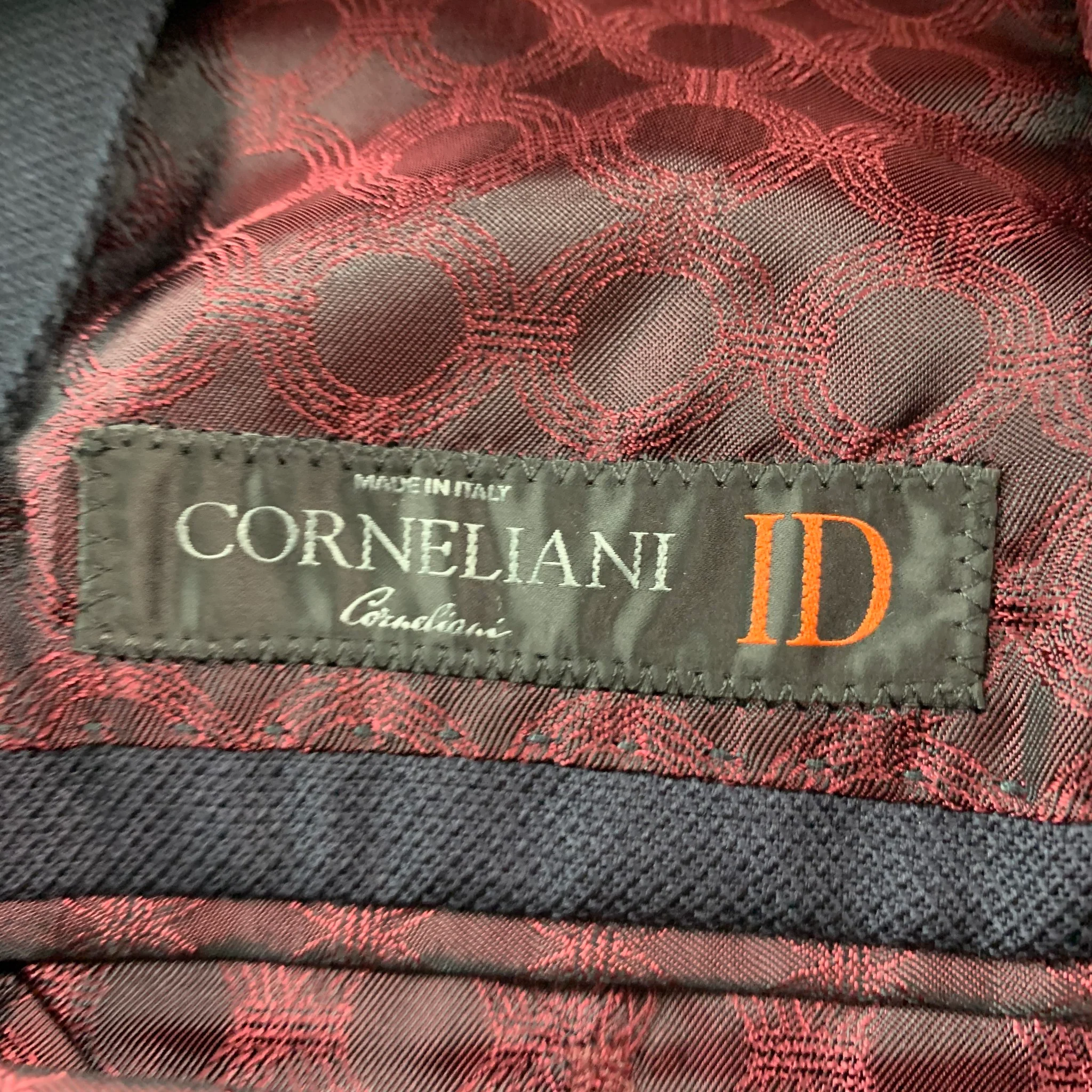 CORNELIANI Size 42 Navy Virgin Wool Single Breasted Jacket - Image 7