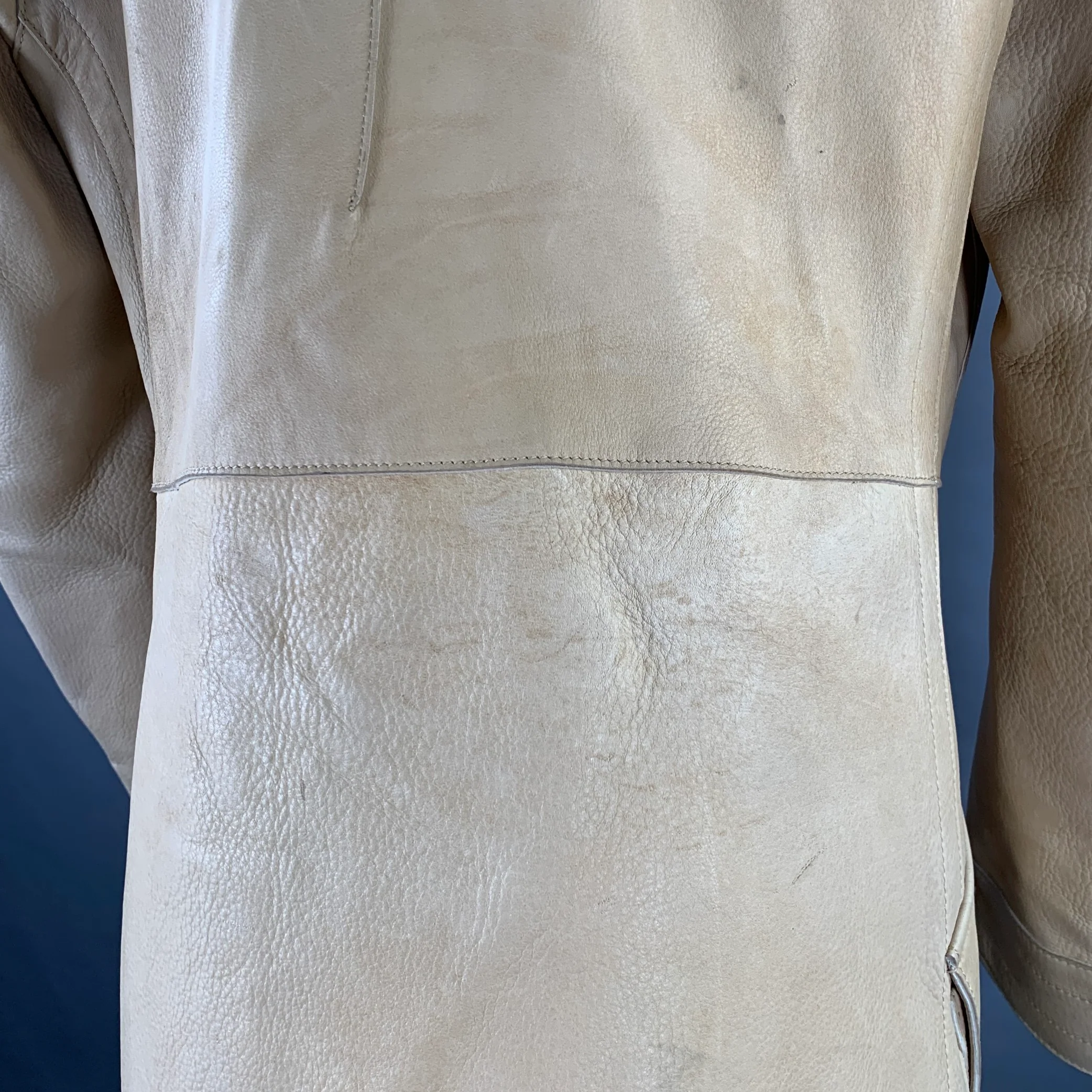 CORPO NOVE Size 42 Camel Leather Overcoat Coat - Image 5