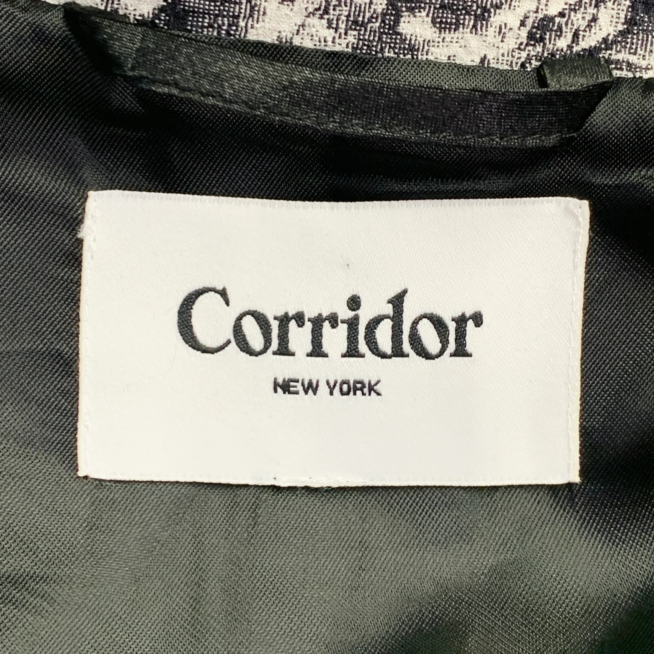 CORRIDOR Size 40 Black White Marbled Cotton Notch Lapel Sport Coat - Image 6