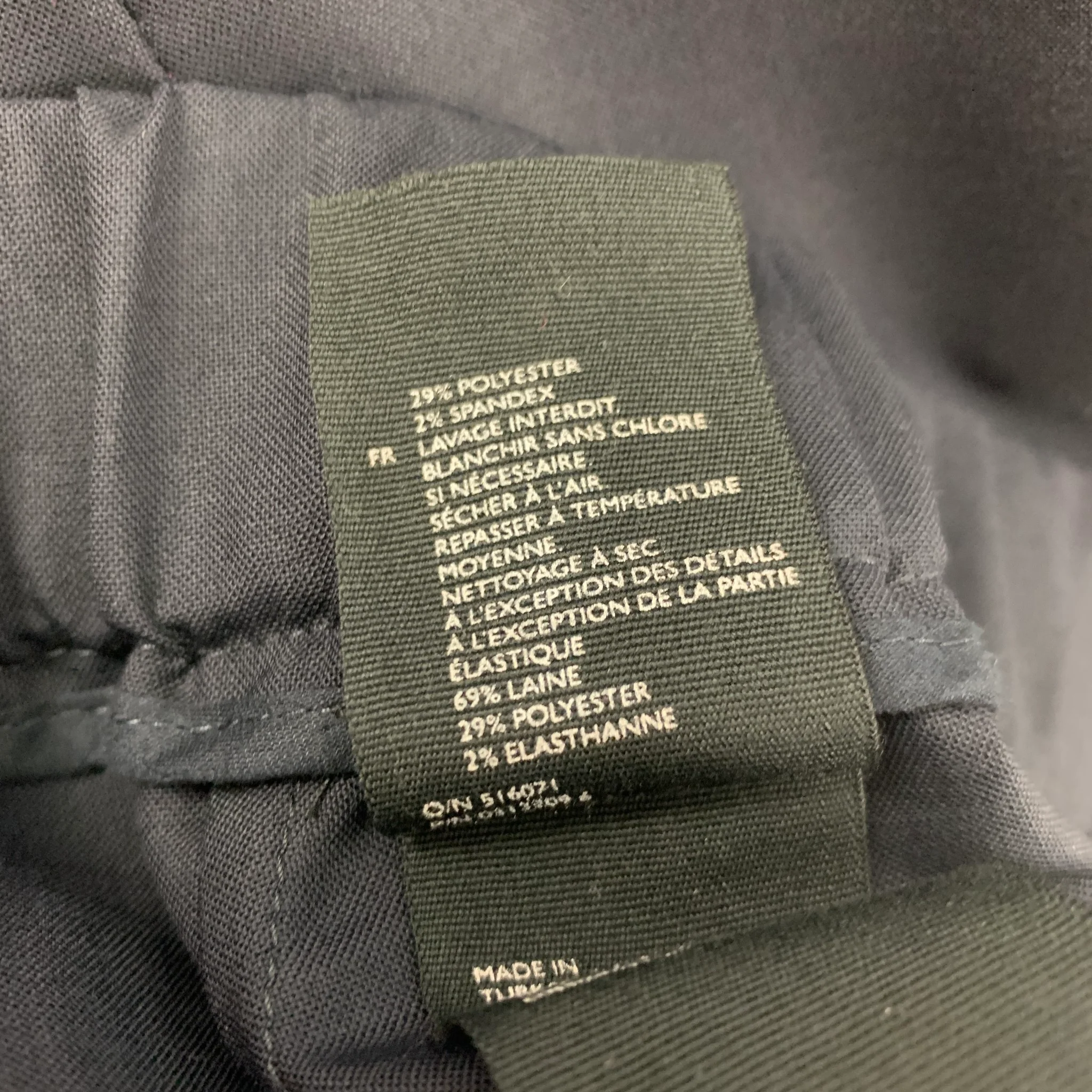 COS Size 32 Navy Wool Blend Straight Casual Pants - Image 4