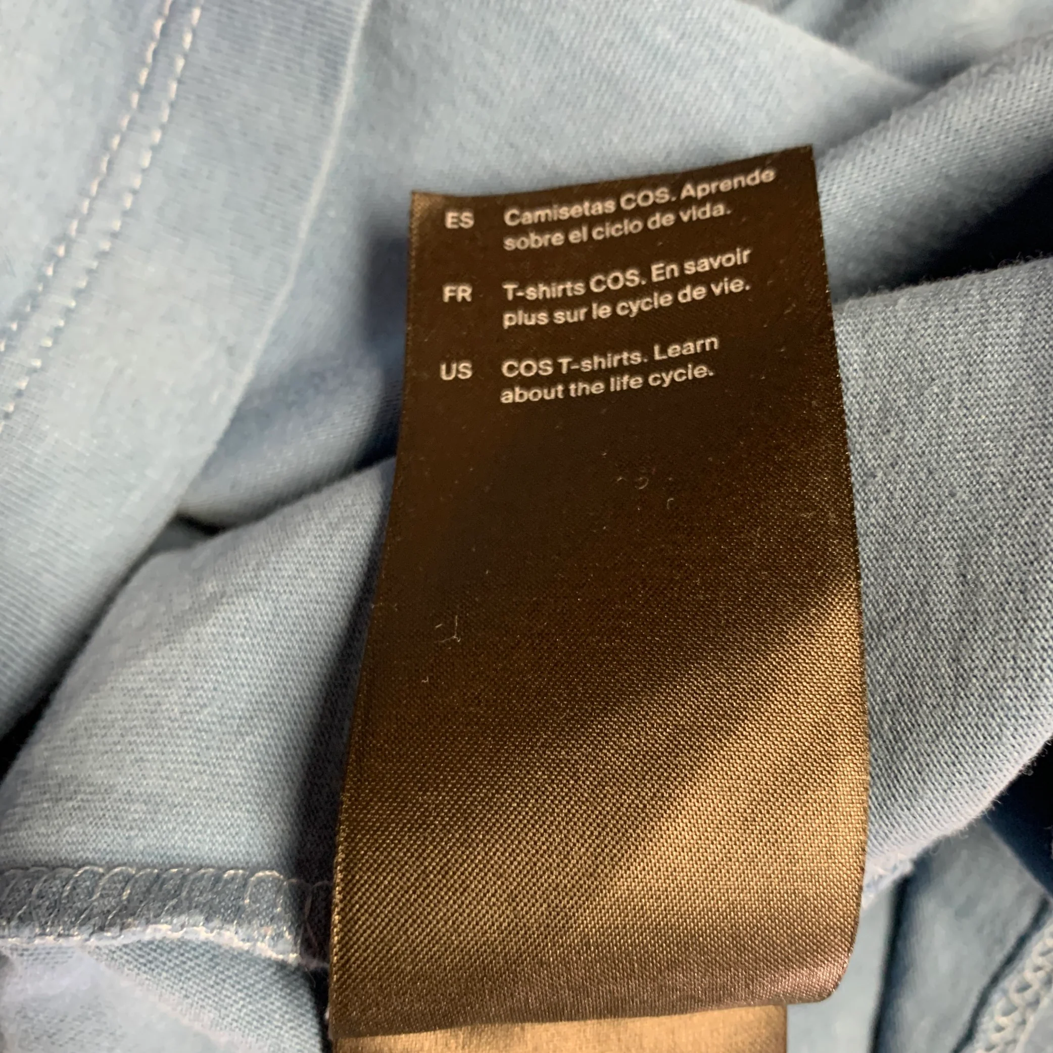 COS Size L Blue Cotton Crew Neck T-shirt - Image 5