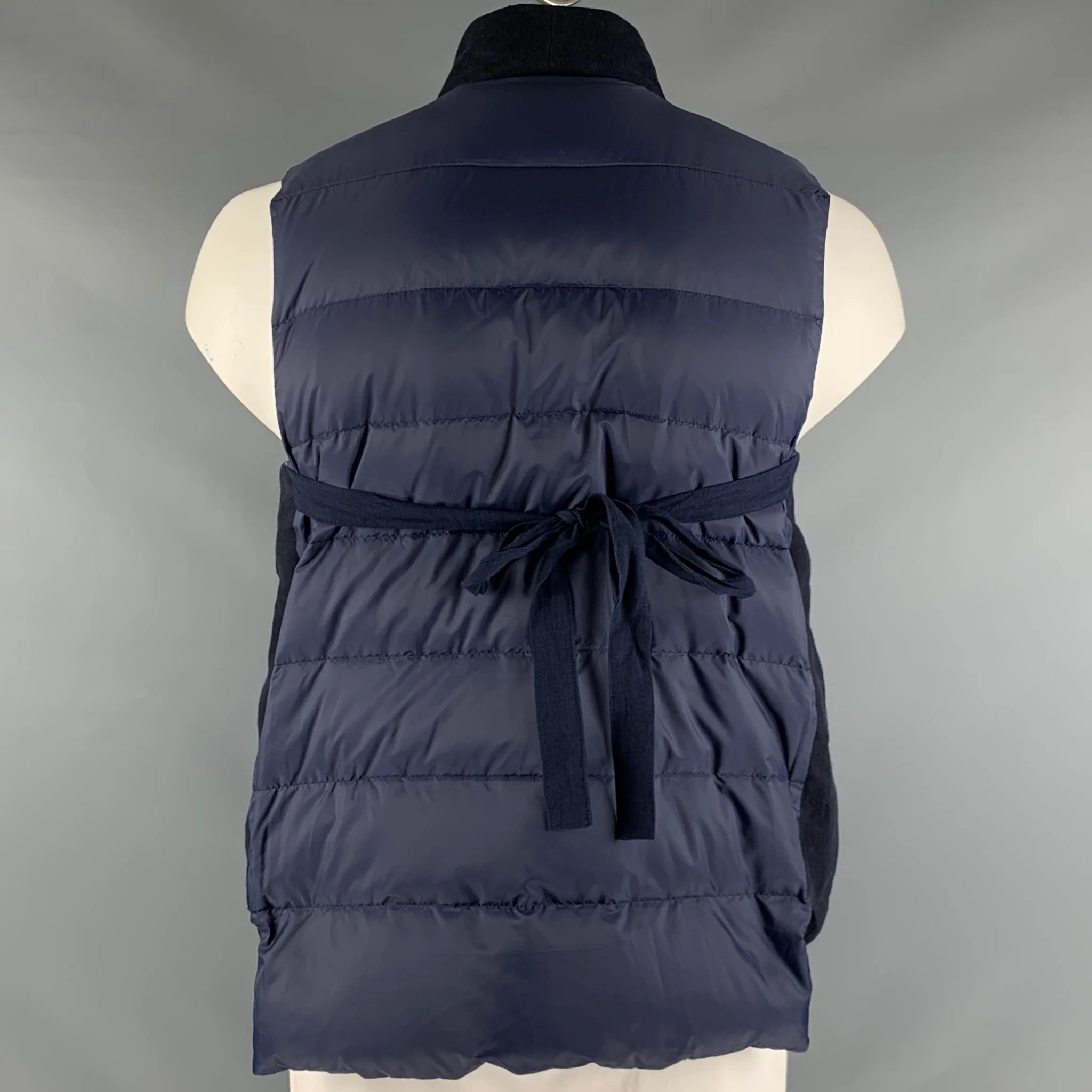 COSMIC WONDER Size L Navy Linen Snaps Vest - Image 3