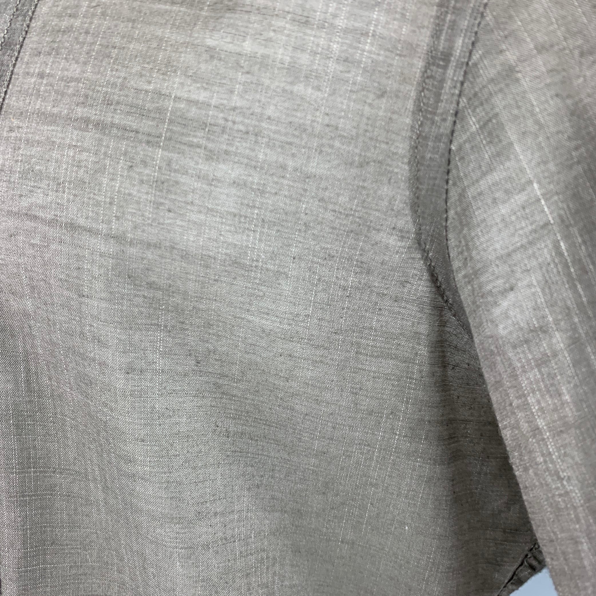 CoSTUME NATIONAL Size M Taupe Cotton Blend Tuxedo Long Sleeve Shirt - Image 5