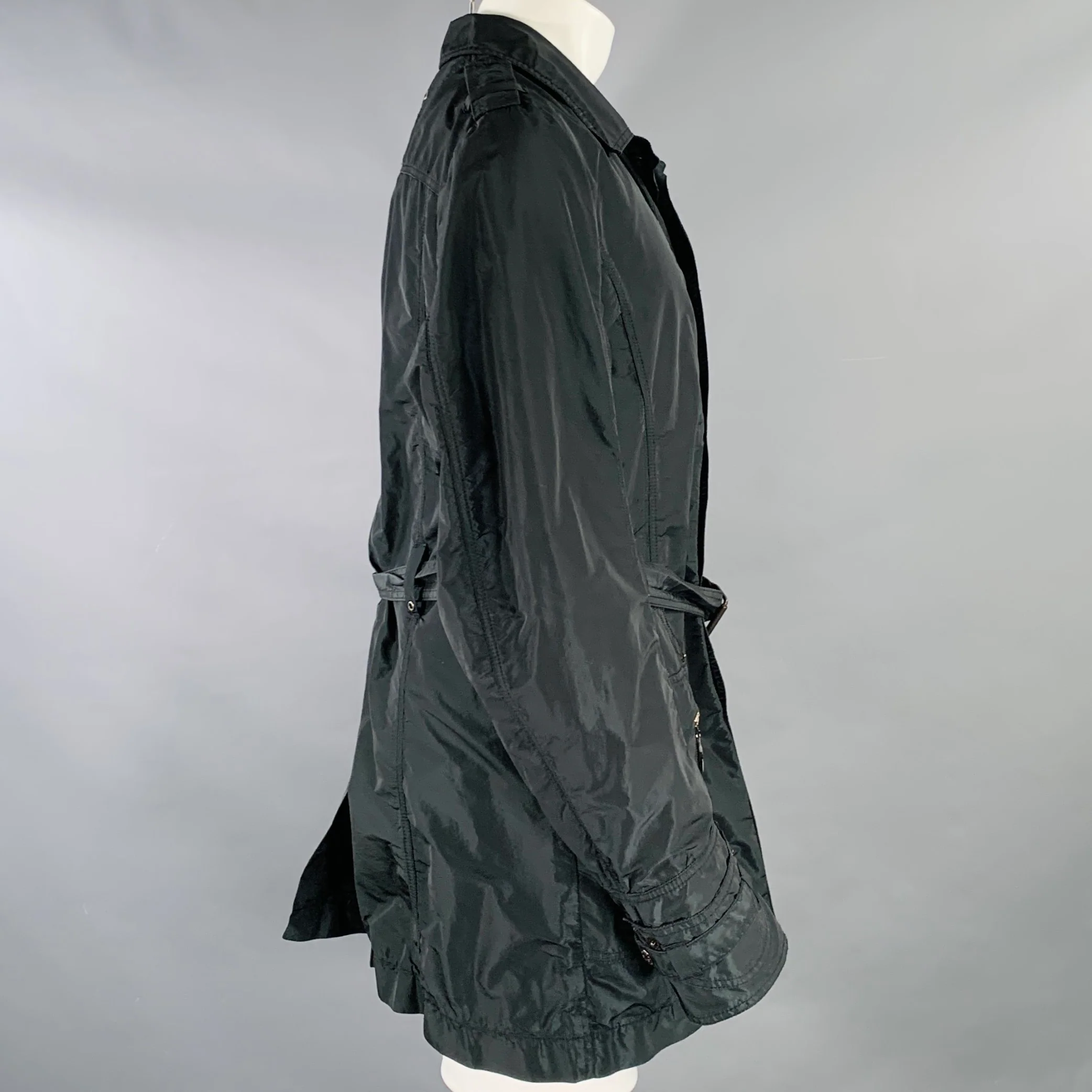 CoSTUME NATIONAL Size S Green Black Iridescent Polyester Jacket - Image 3