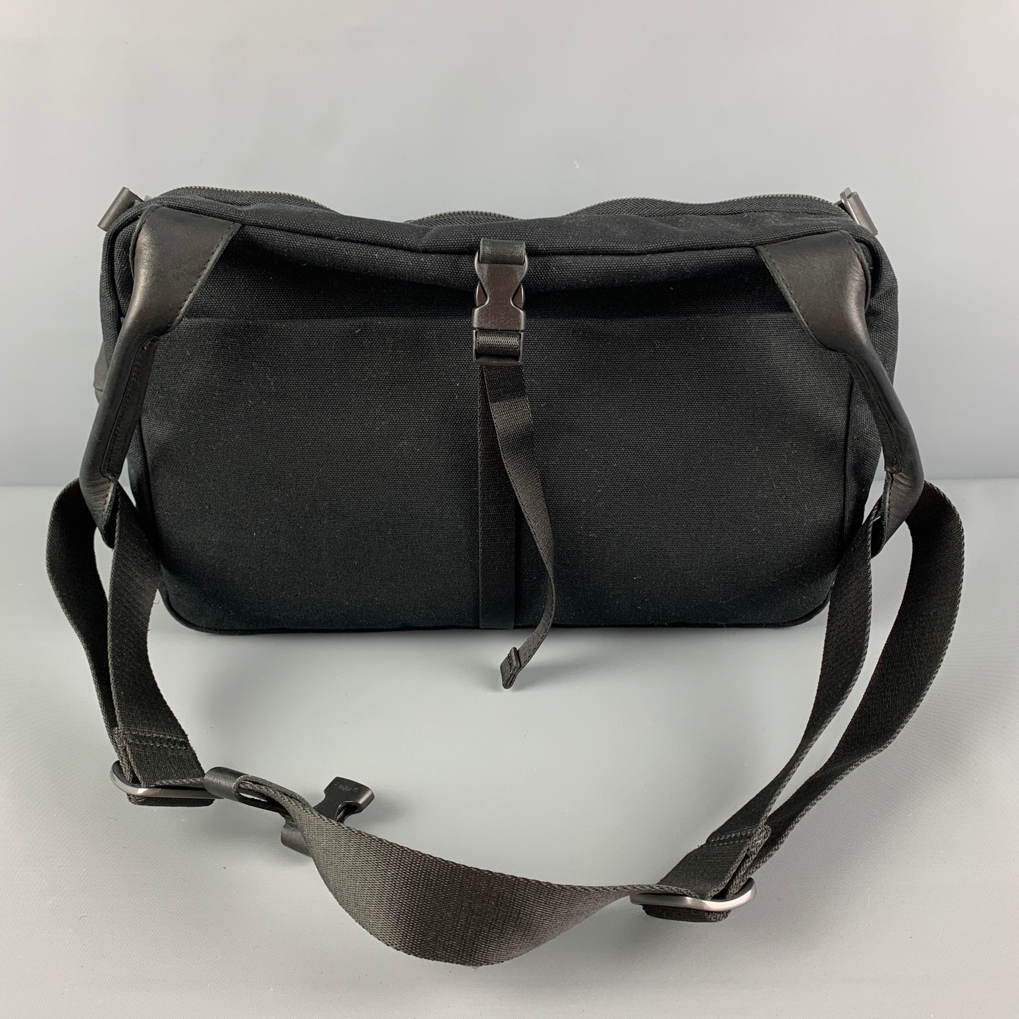 COTE & CIEL Black Mixed Materials Coated Canvas Cross Body Bag - Image 3