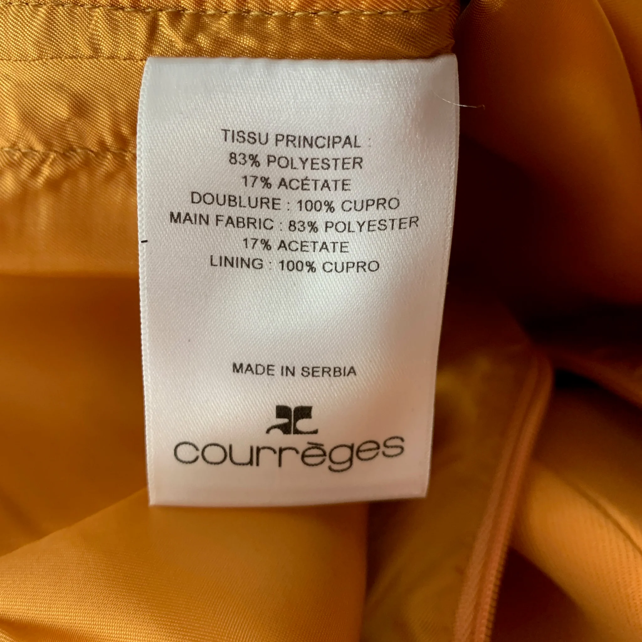 COURREGES Size 4 Orange Polyester Blend Dress - Image 6