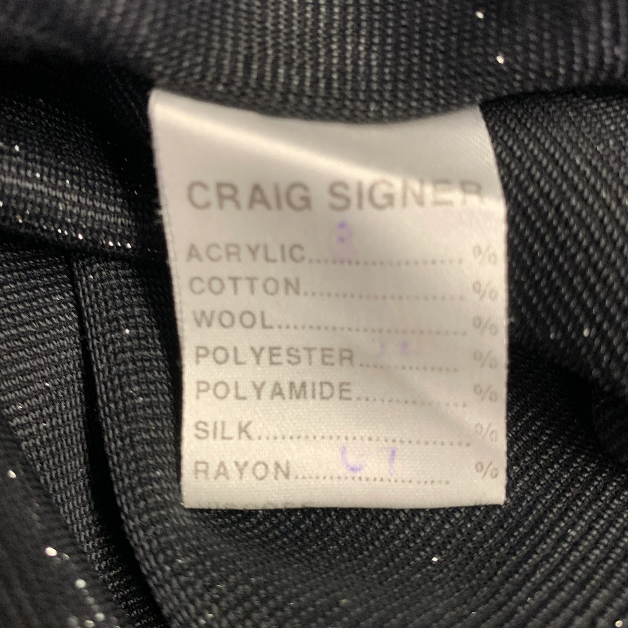 CRAIG SIGNER Size M Black Silver Metallic Polyamide Button Up Long Sleeve Shirt - Image 7