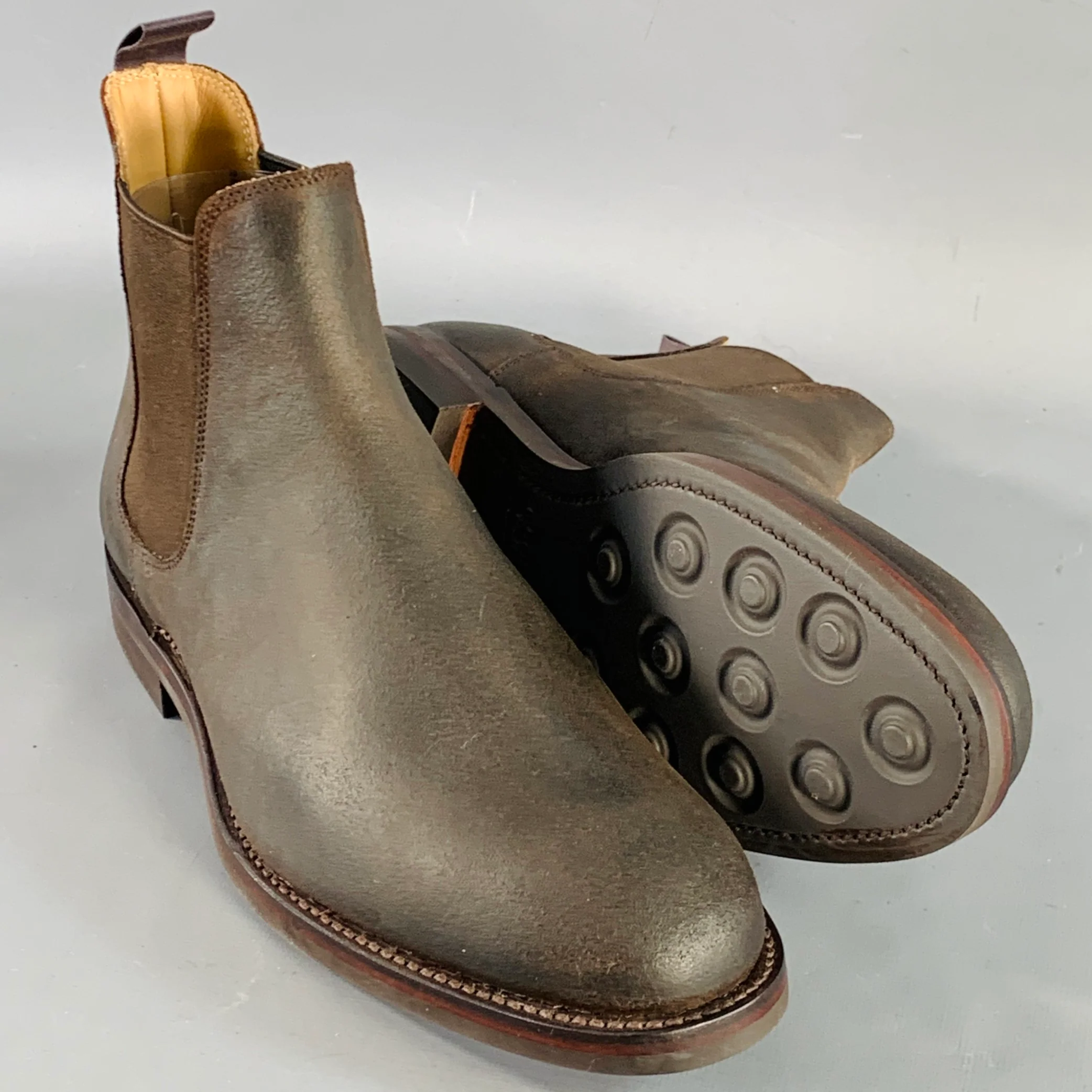 CROCKETT & JONES Size 10 Brown Roughout Suede Ankle Chelsea Boots - Image 5