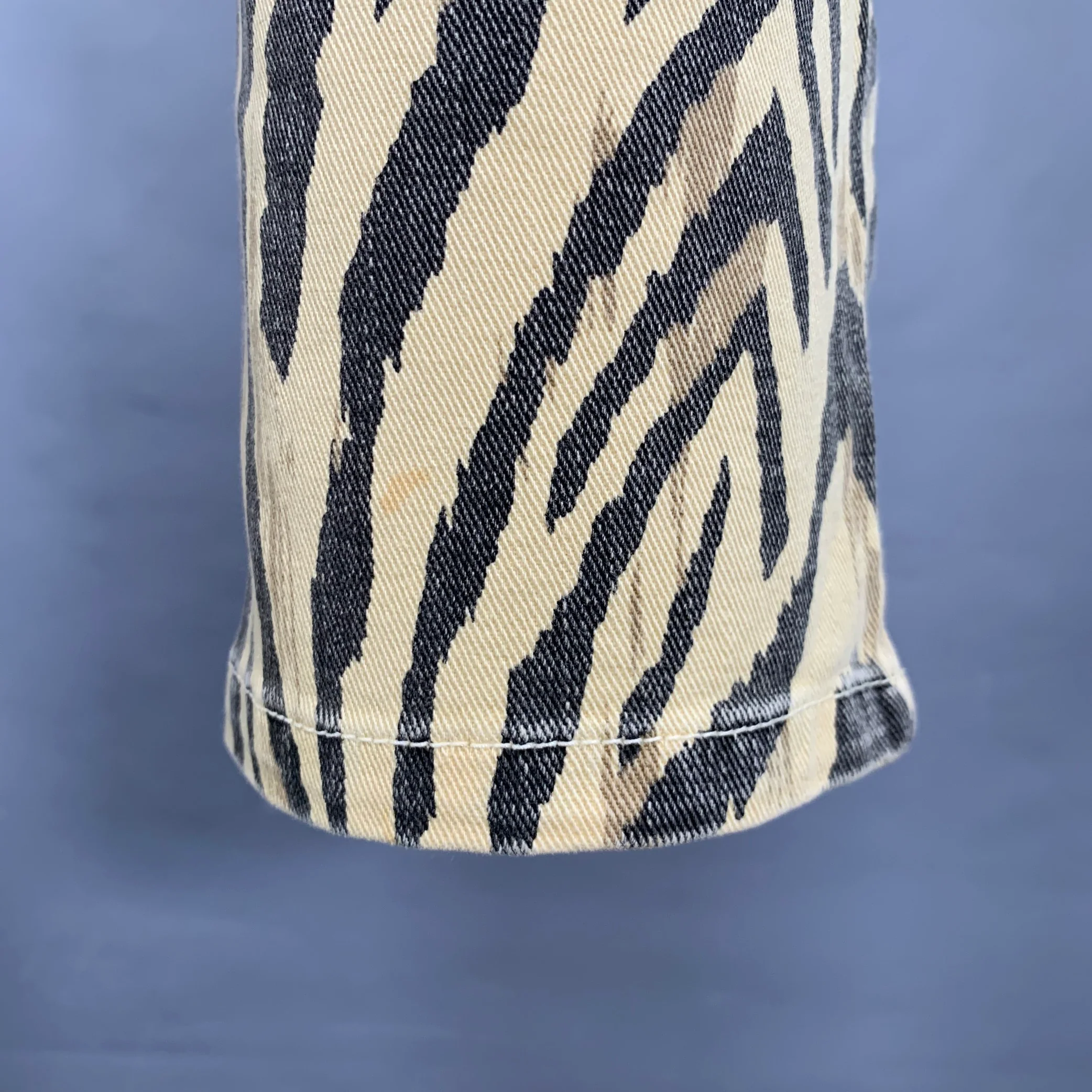 CURRENT / ELLIOTT Size 24 Beige Grey Cotton Blend Zebra Casual Pants - Image 3