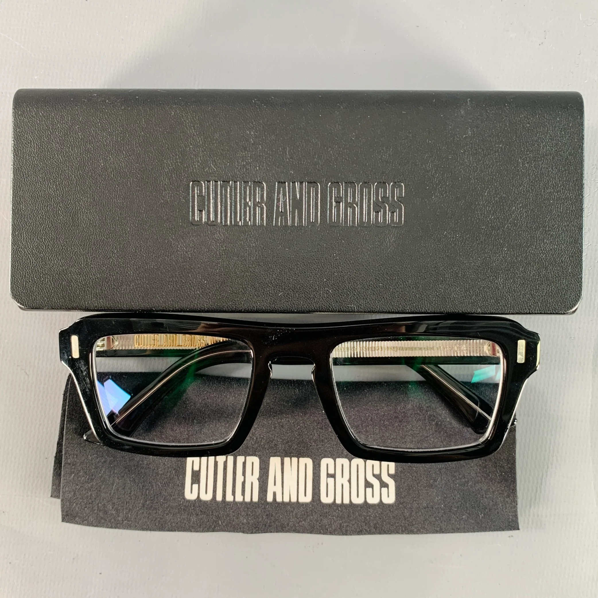 CUTLER AND GROSS Black Silver Acetate Frames Eyewear - Image 7