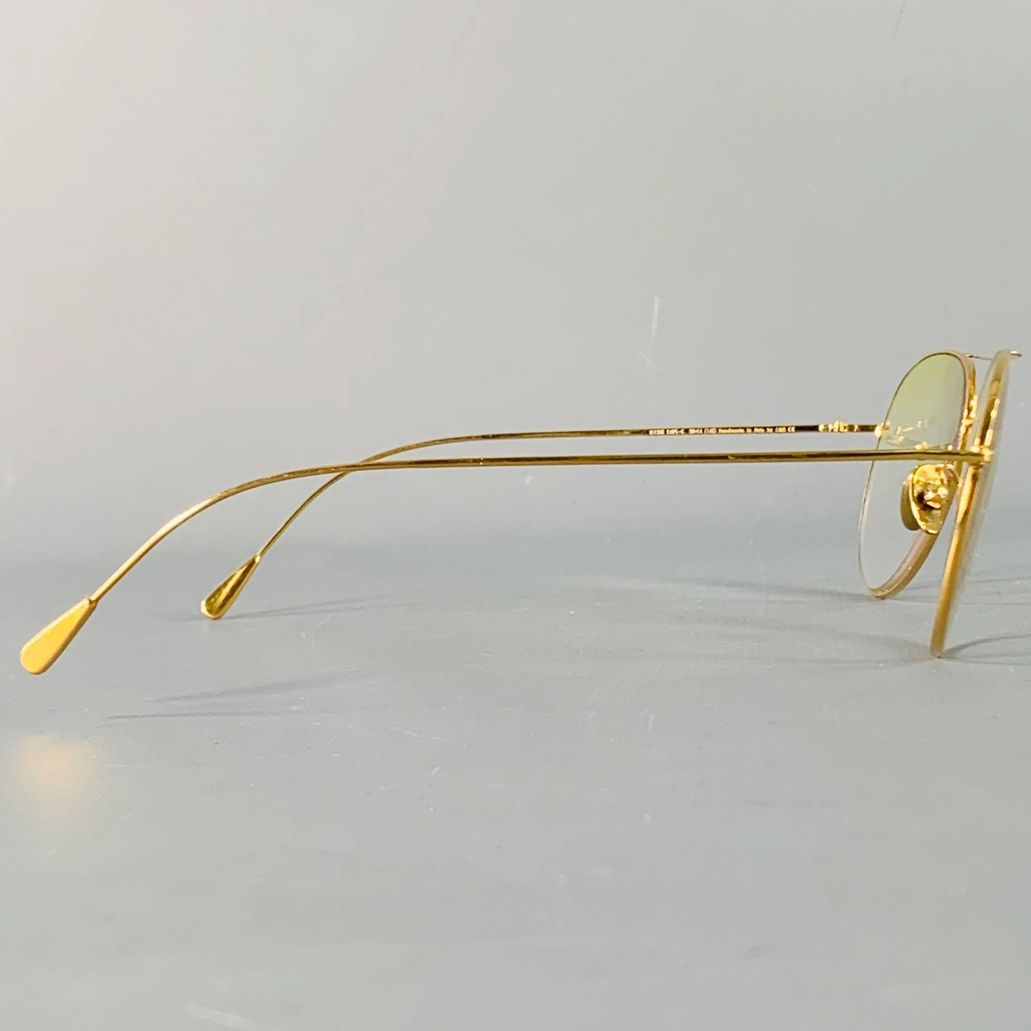 CUTLER AND GROSS Gold Yellow Metal Aviator Sunglasses Frames - Image 2