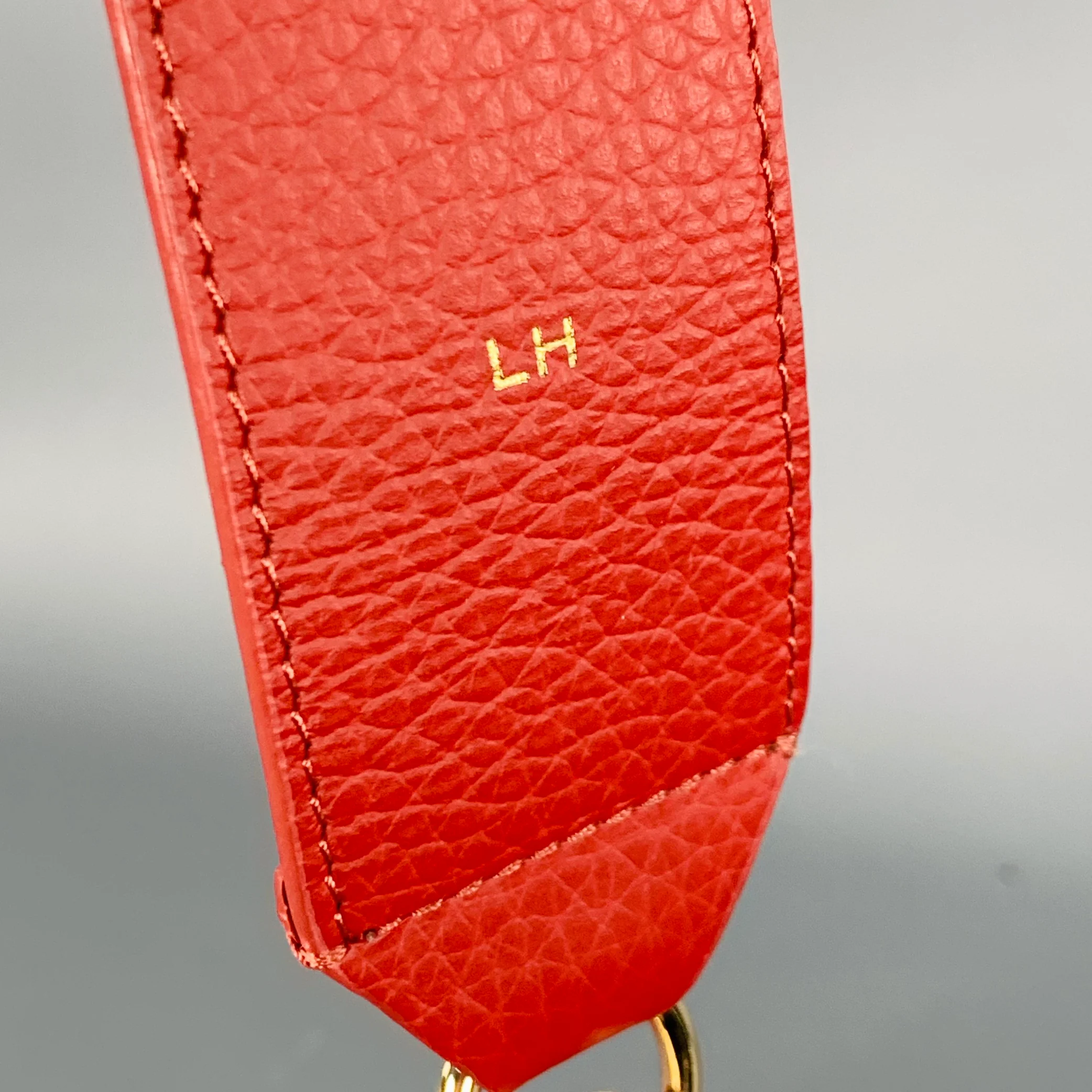 CUYANA Red Pebble Grain Leather Clutch Crossbody Bag - Image 4