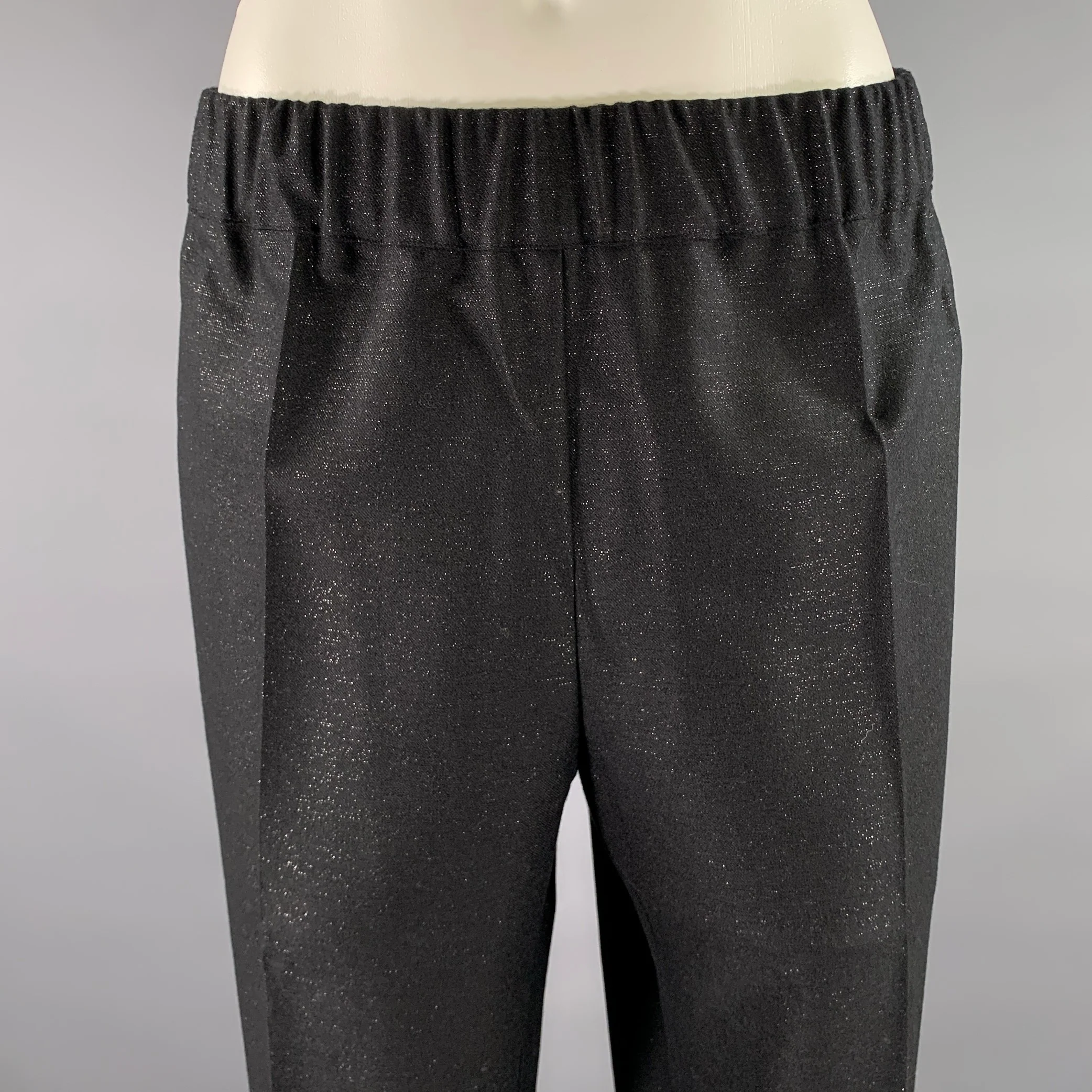 D. EXTERIOR Size 14 Black Glitter Wool Polyester Pants - Image 2