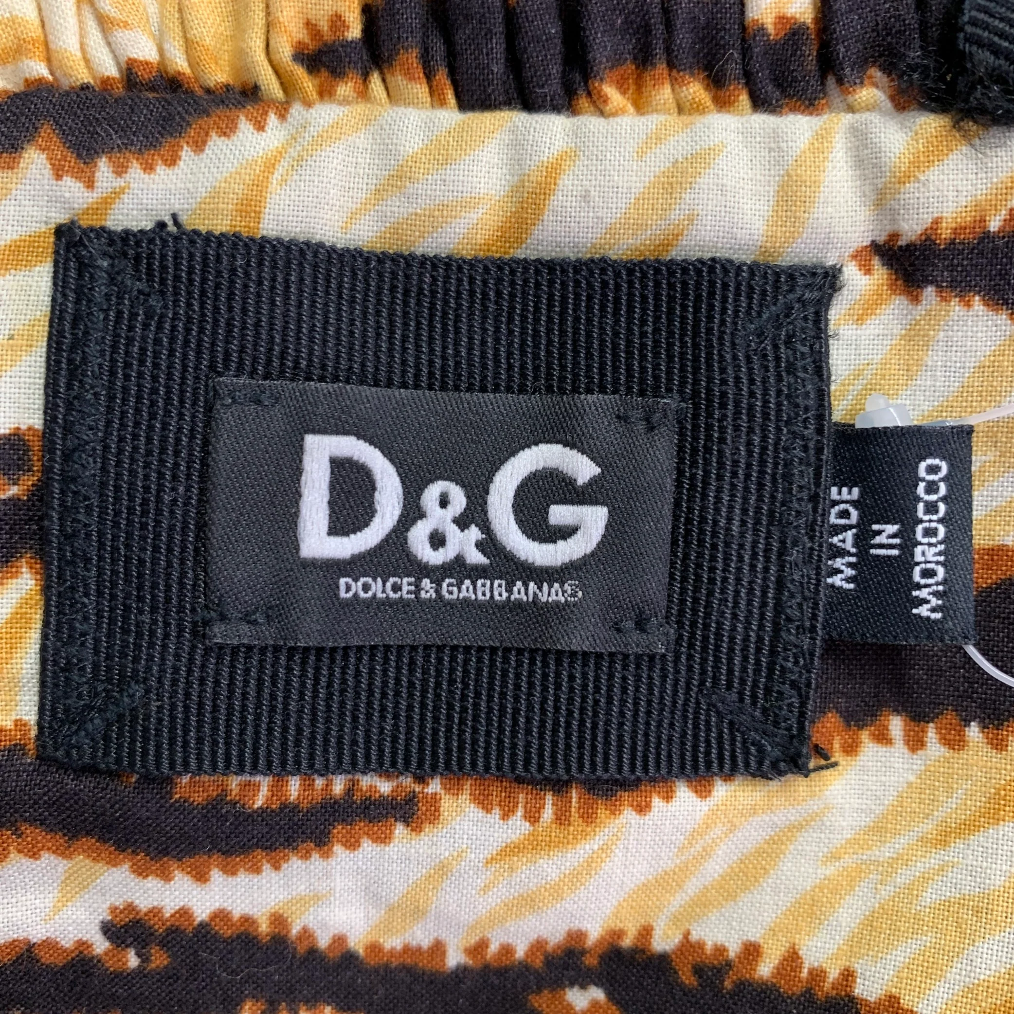 D&G by DOLCE & GABBANA Size 12 Yellow Black Cotton Blend Tiger Two Pockets Dress - Image 5