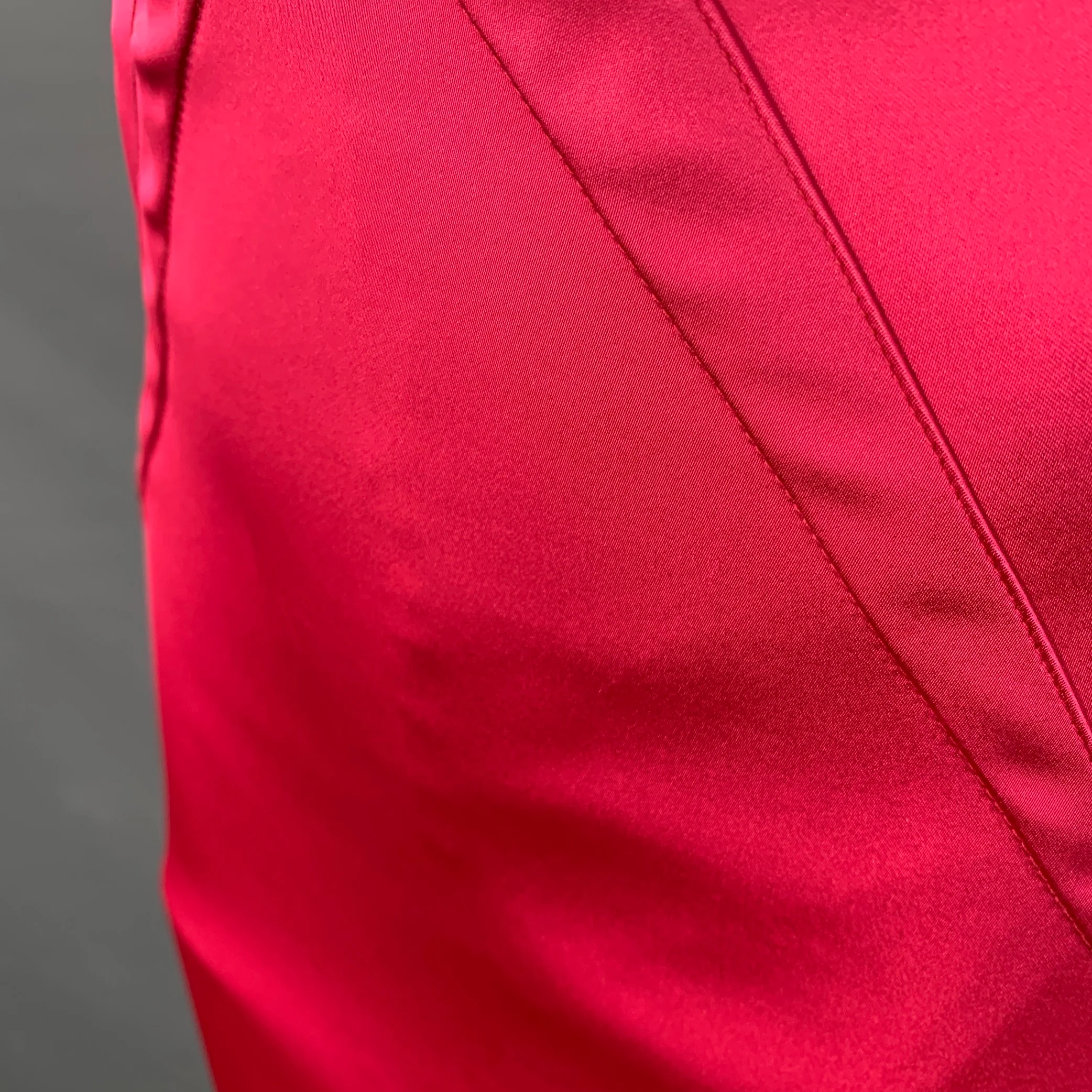 D&G by DOLCE & GABBANA Size 4 Pink Fuchsia Satin Cap Sleeves Cocktail Dress - Image 4