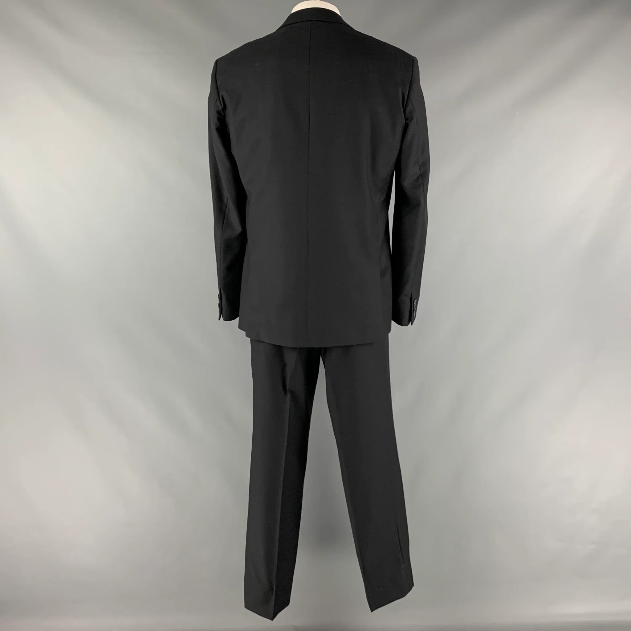 D&G by DOLCE & GABBANA Size 46 Black Window Pane Wool Viscose Blend Suit - Image 4