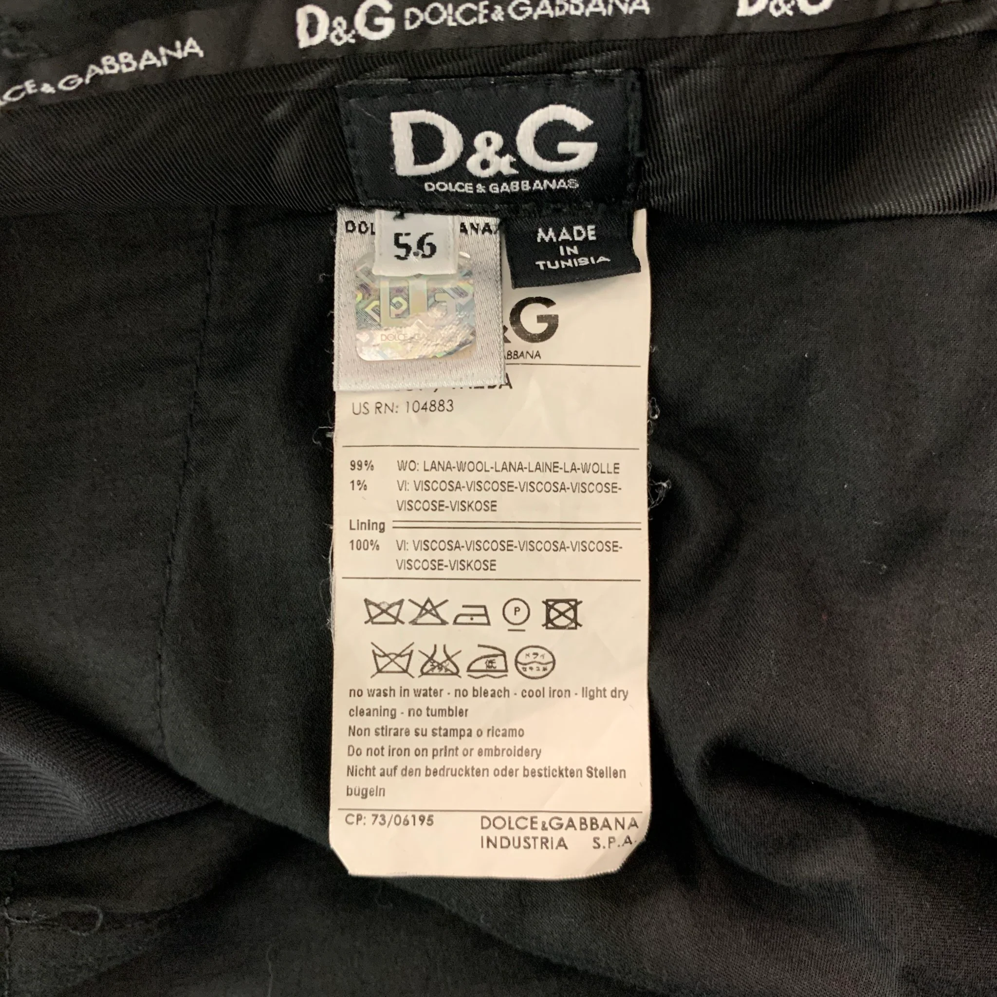 D&G by DOLCE & GABBANA Size 46 Black Window Pane Wool Viscose Blend Suit - Image 8