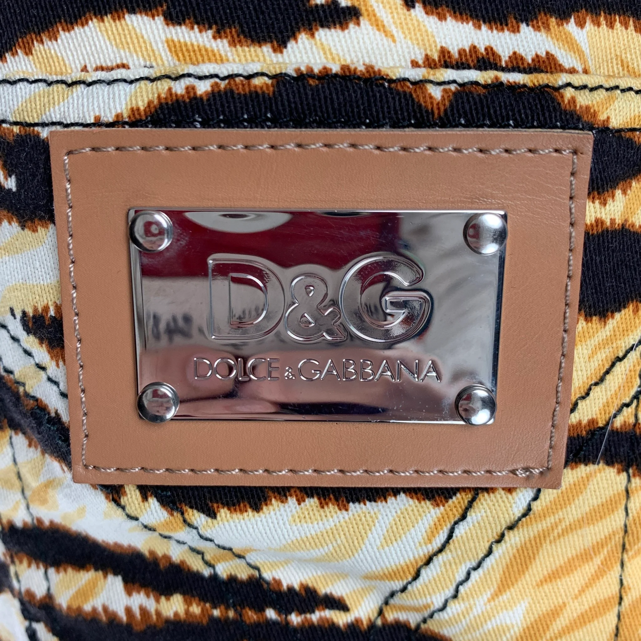 D&G by DOLCE & GABBANA Size XS Brown Gold Cotton Blend Skirt Sets - Image 11