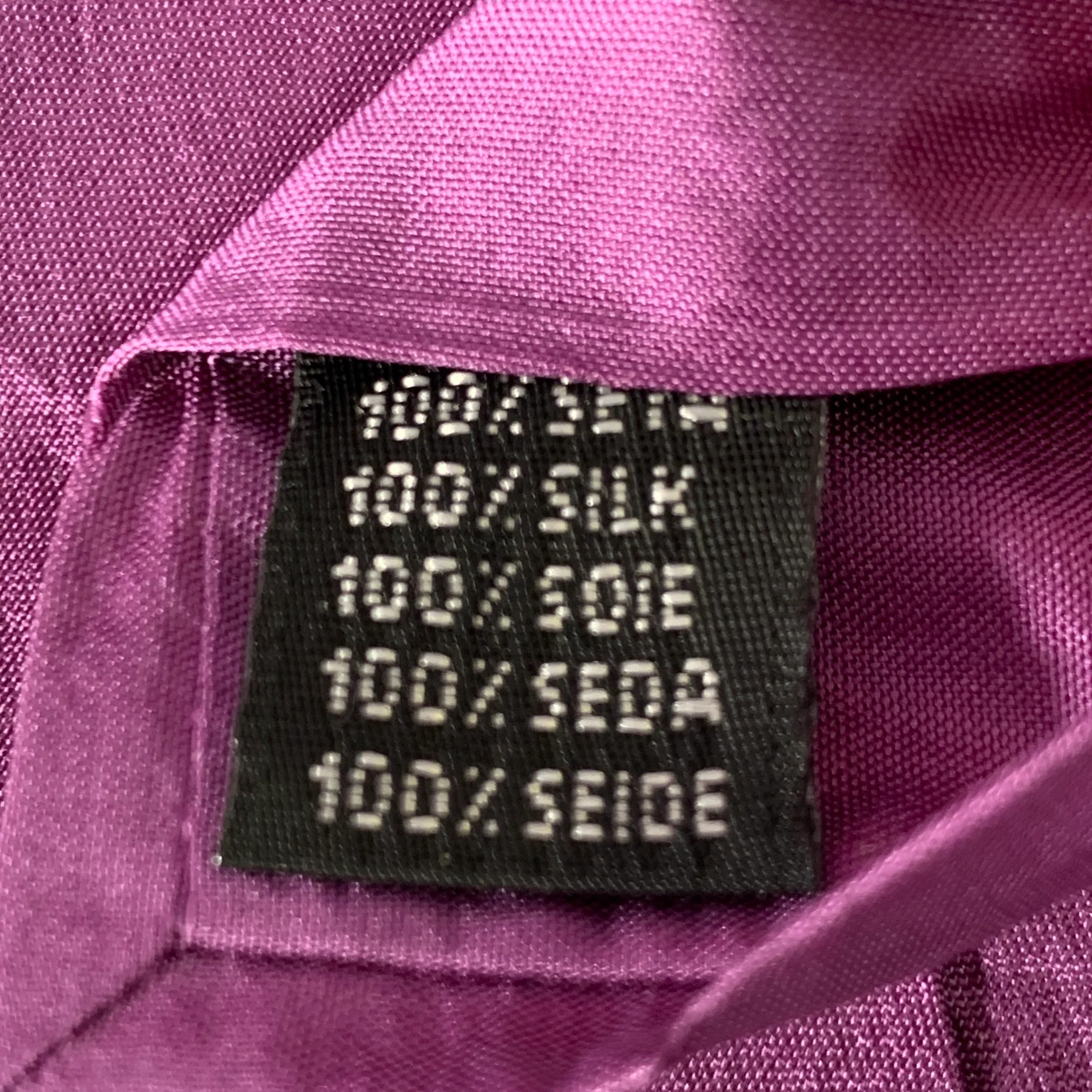 DANIELE ALESSANDRINI Purple Lilac Textured Silk Tie - Image 4