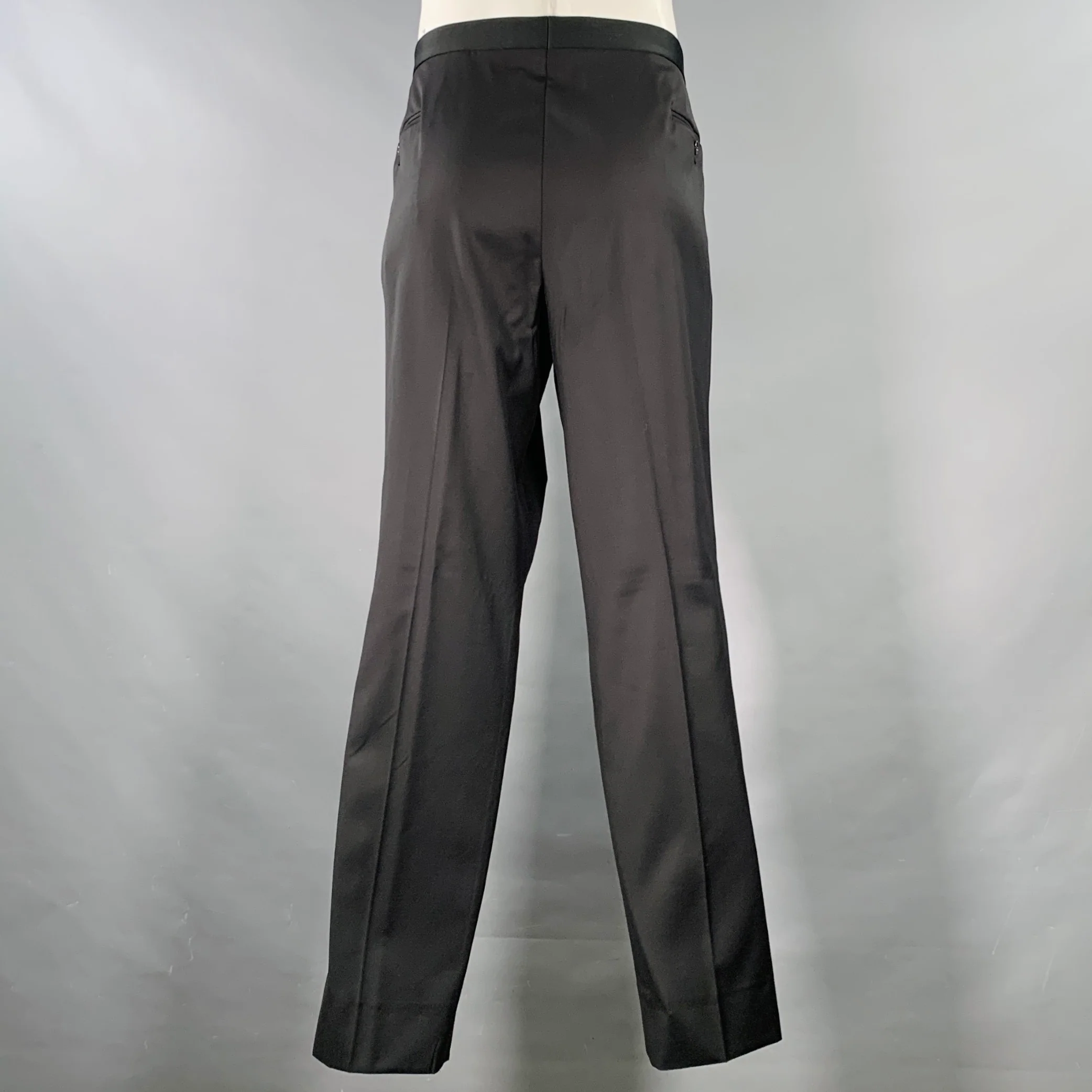 DAVID DONAHUE Size 48 Roarke Black Wool Notch Lapel Tuxedo - Image 5