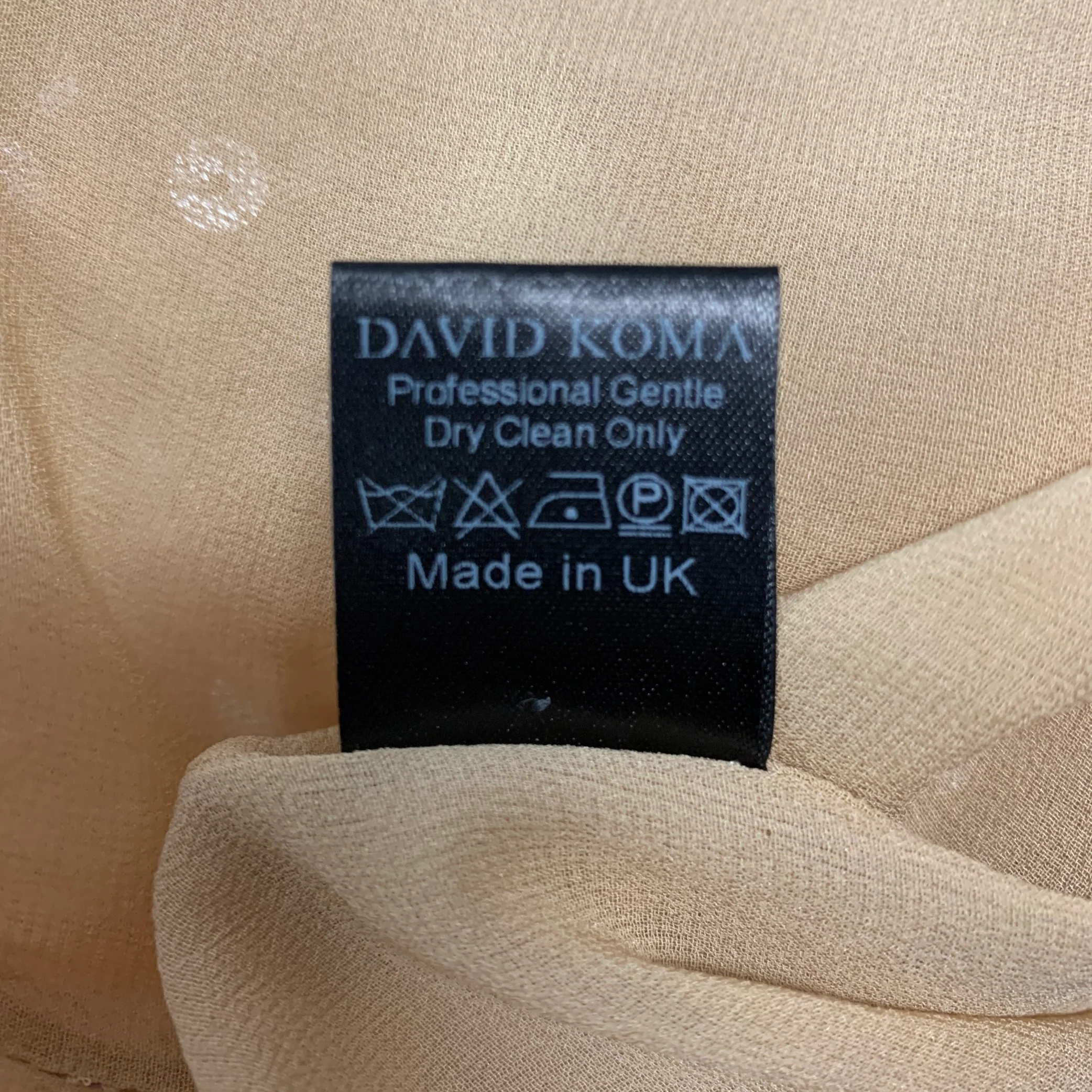 DAVID KOMA Size 6 Beige Nude Mesh Spaghetti Straps Cocktail Dress - Image 7