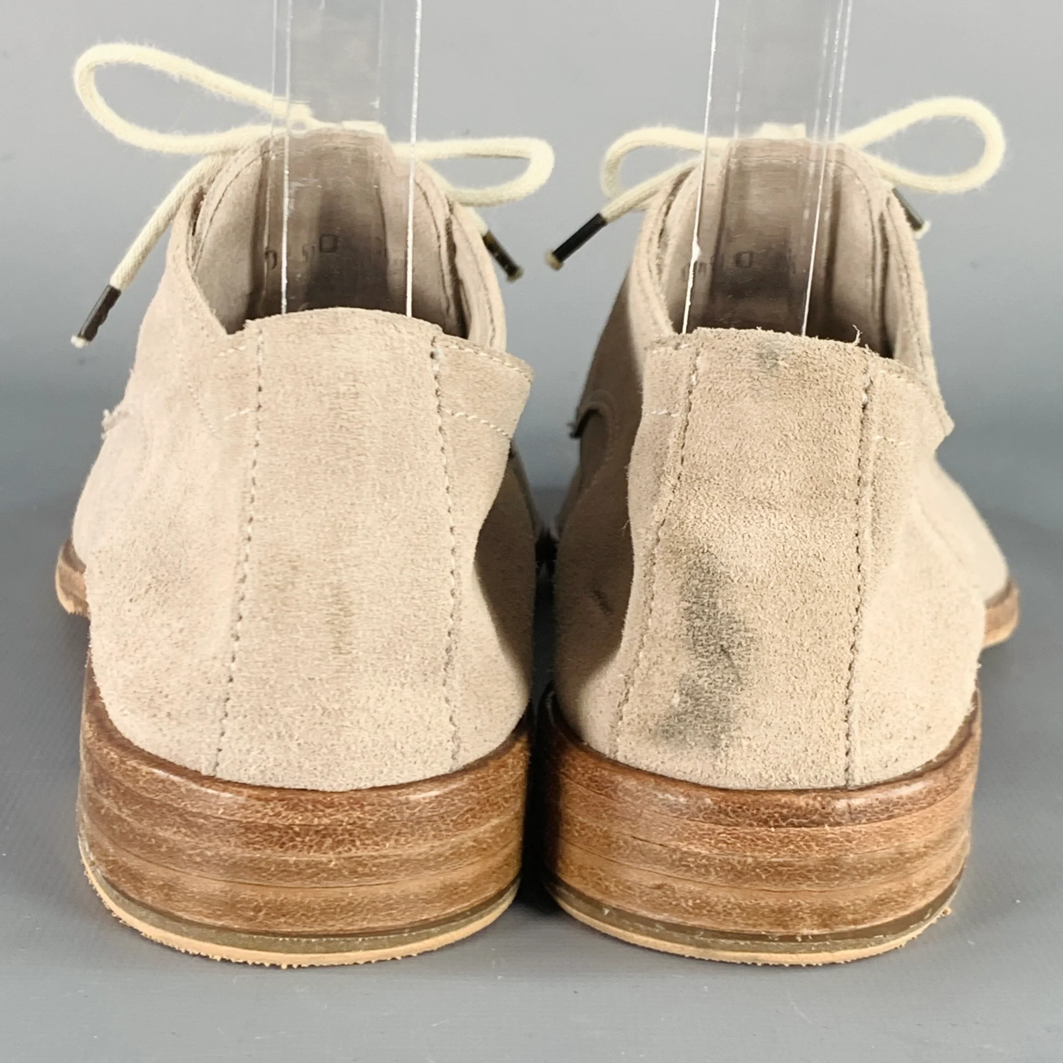 DEL CARLO Size 6.5 Grey Suede Lace-Up Derby Shoes - Image 3