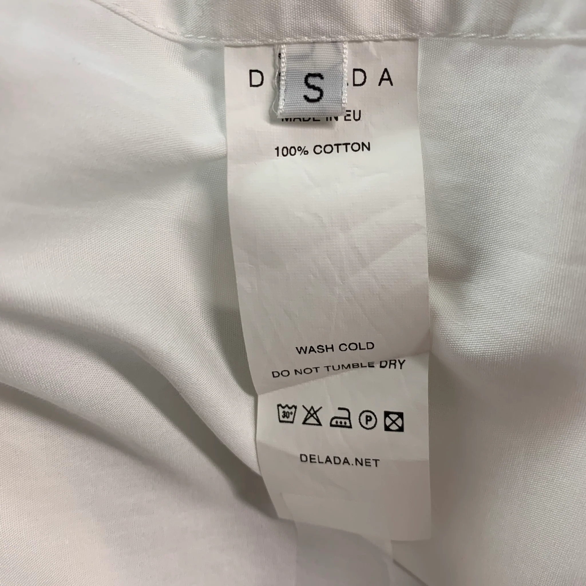 DELADA Size S White Cotton Long Sleeve Shirt - Image 9