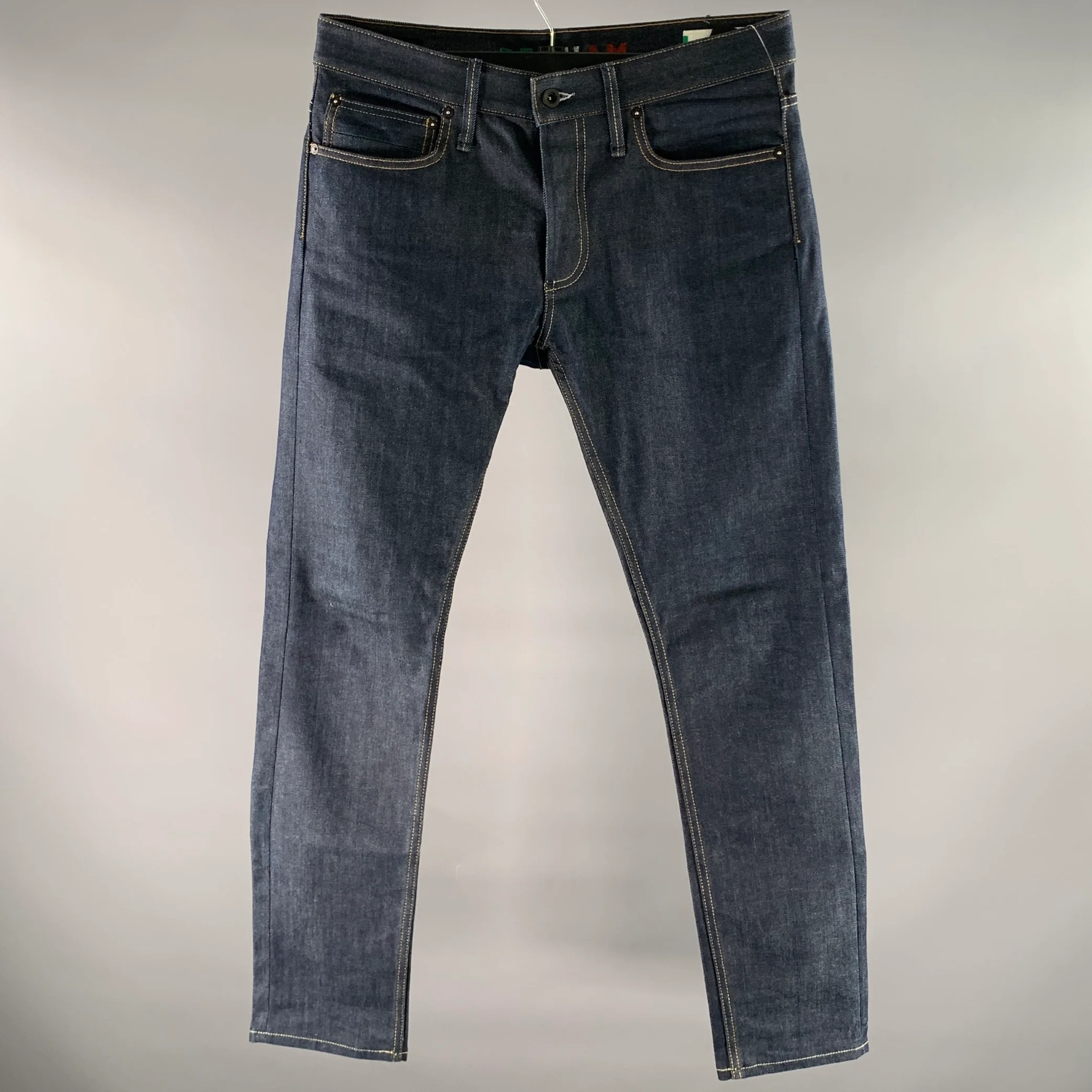 DENHAM Size 34 Blue Cotton Selvedge Casual Pants