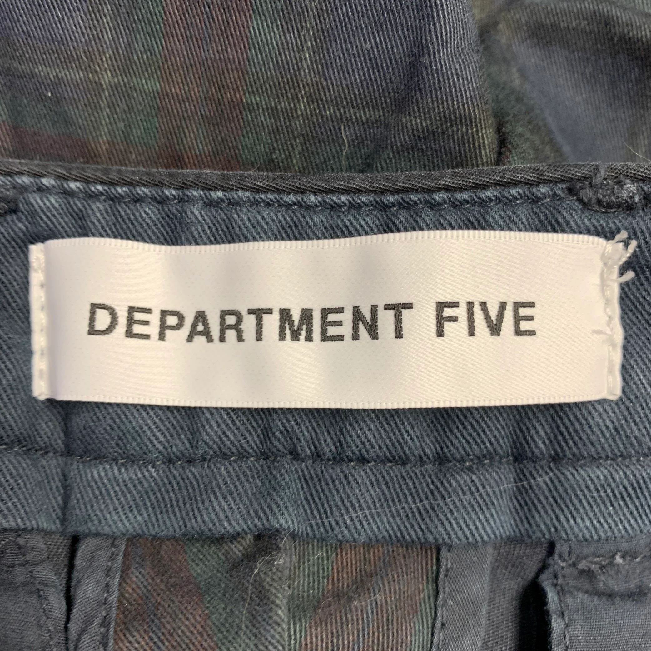 DEPARTMENT FIVE Size 35 Navy Burgundy Plaid Cotton Blend Casual Pants - Image 4