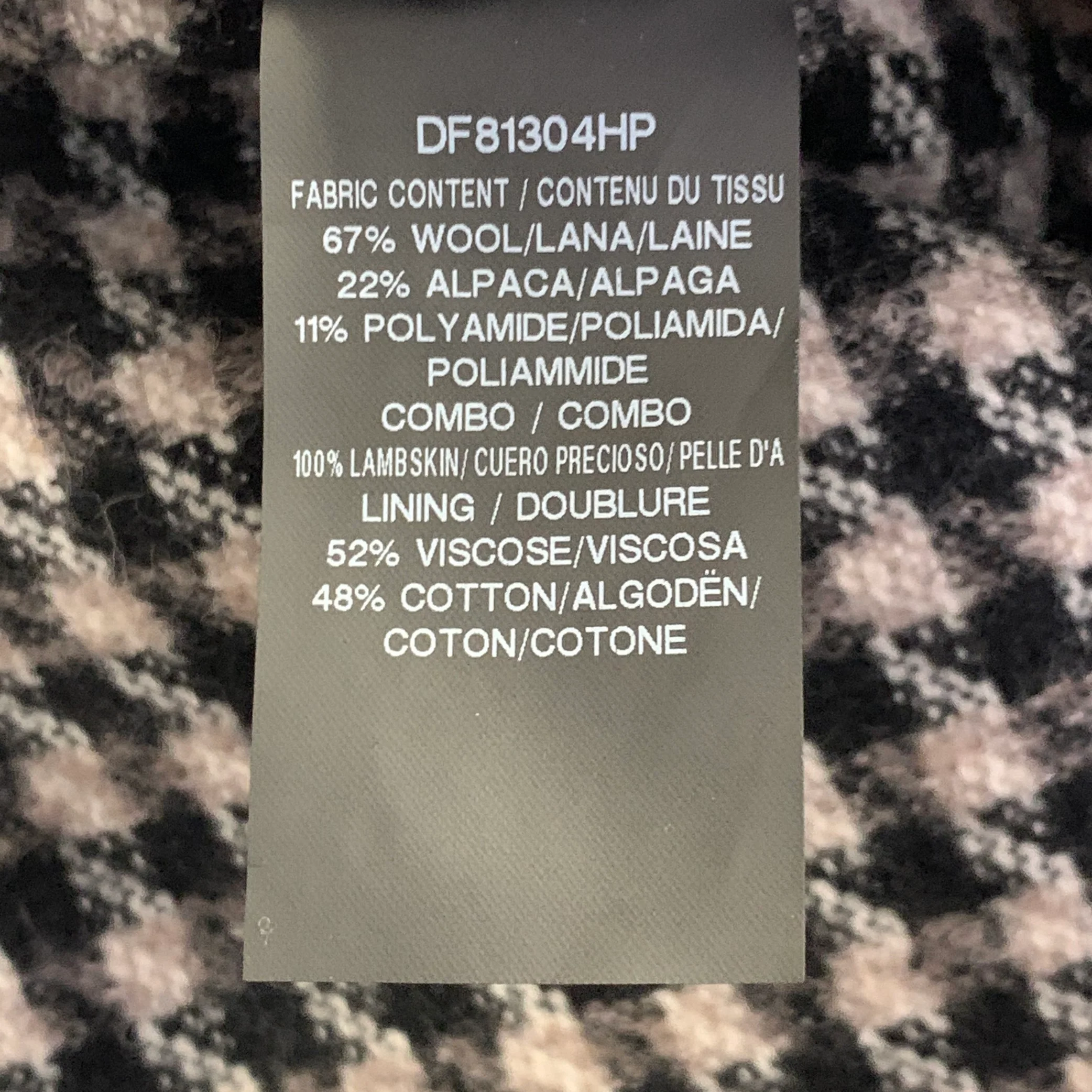 DEREK LAM Size XS/S Black Beige Wool Alpaca Houndstooth Poncho Pullover - Image 10