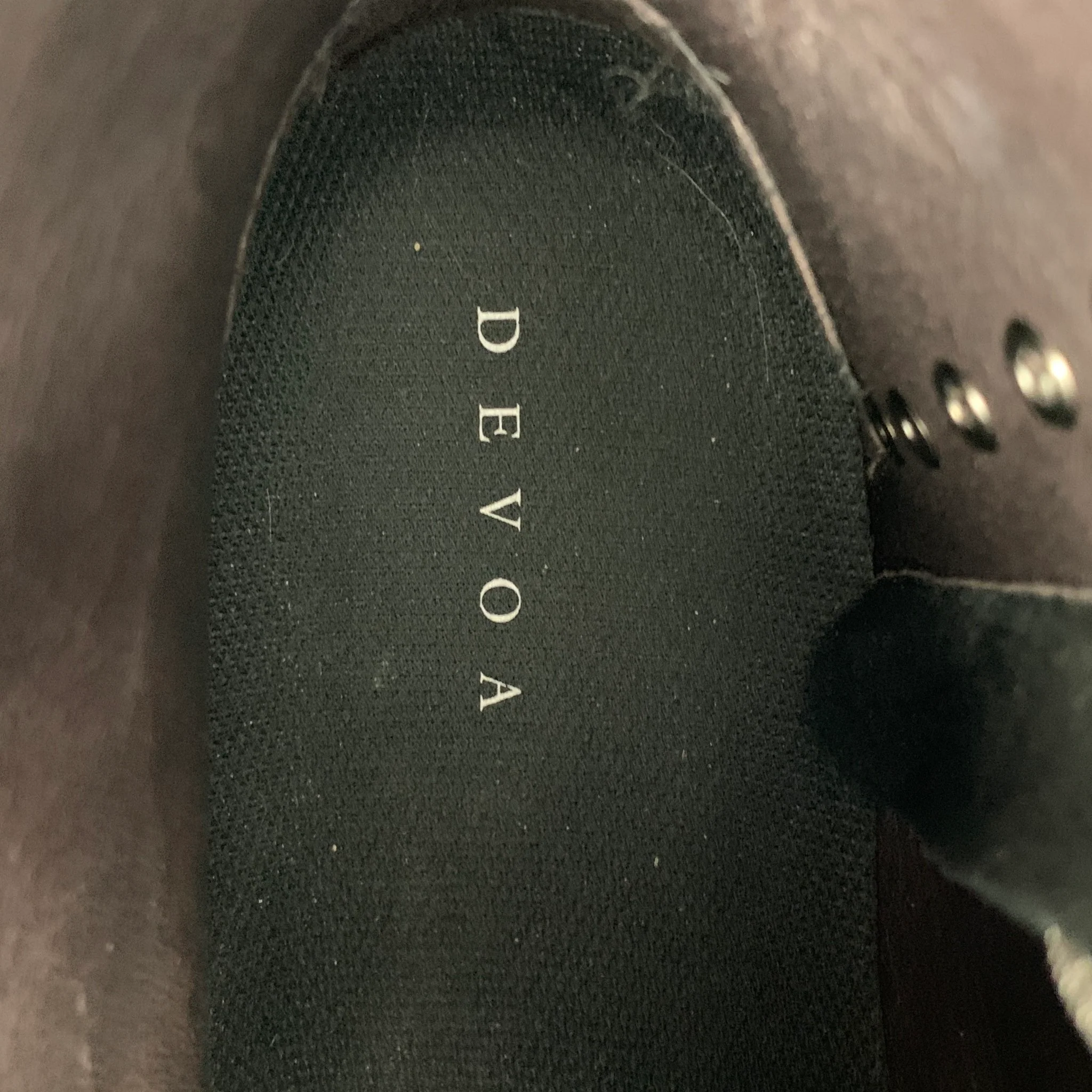 DEVOA Size 10 Black Solid Leather Lace Up & Zipper Boots - Image 8