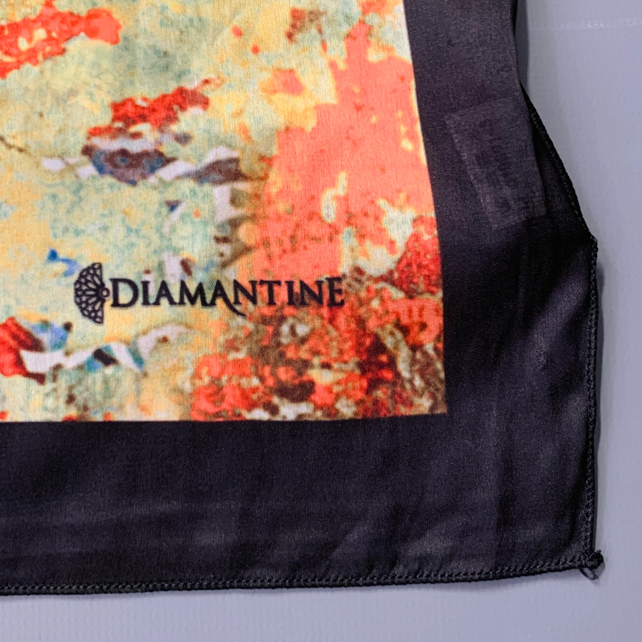 DIAMANTINE Multi Color Abstract Silk Calla Lily Scarf - Image 3