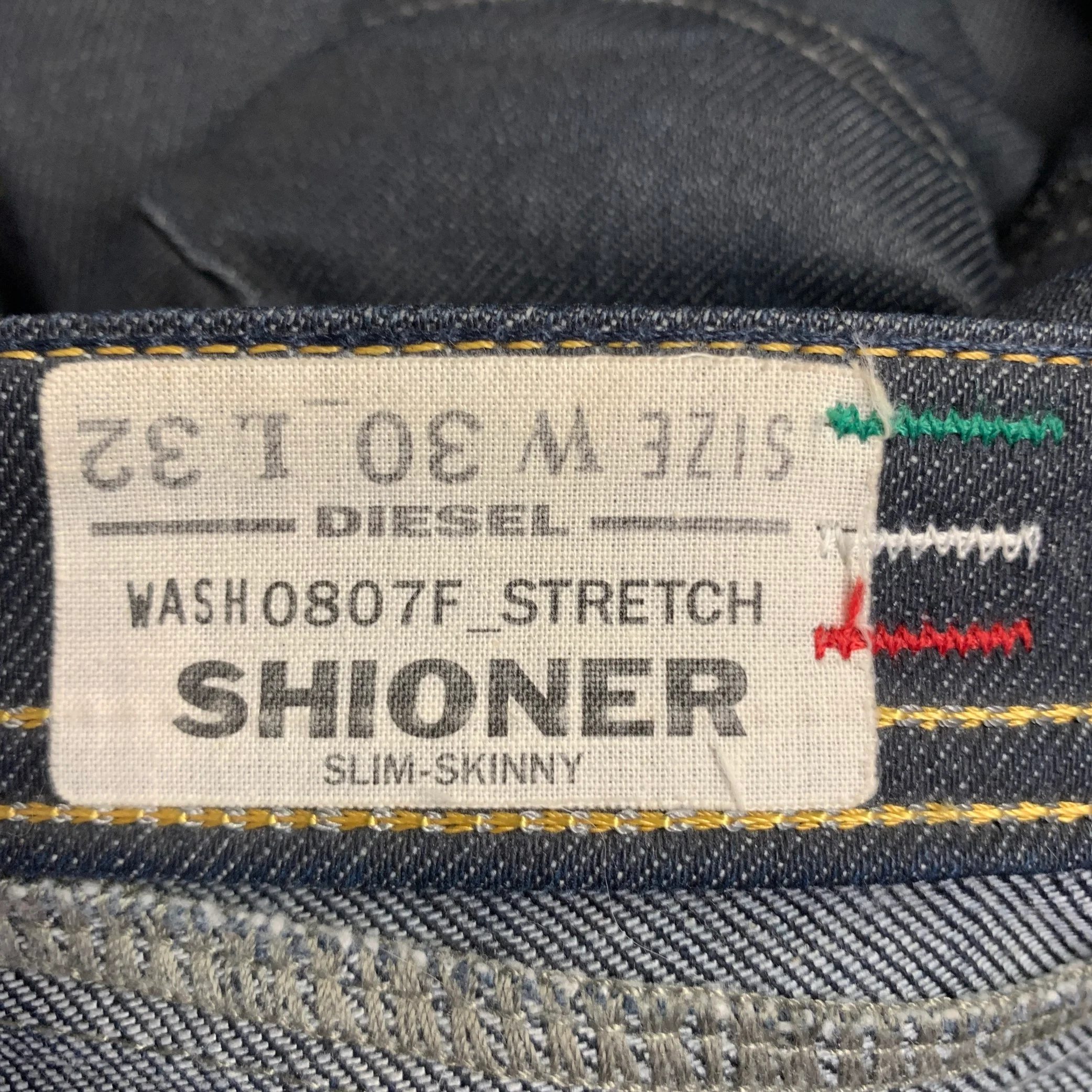 DIESEL Limited Edition Size 30 Shioner Indigo Cotton Blend Twill Sequined Distressed Skinny Jeans - Image 8