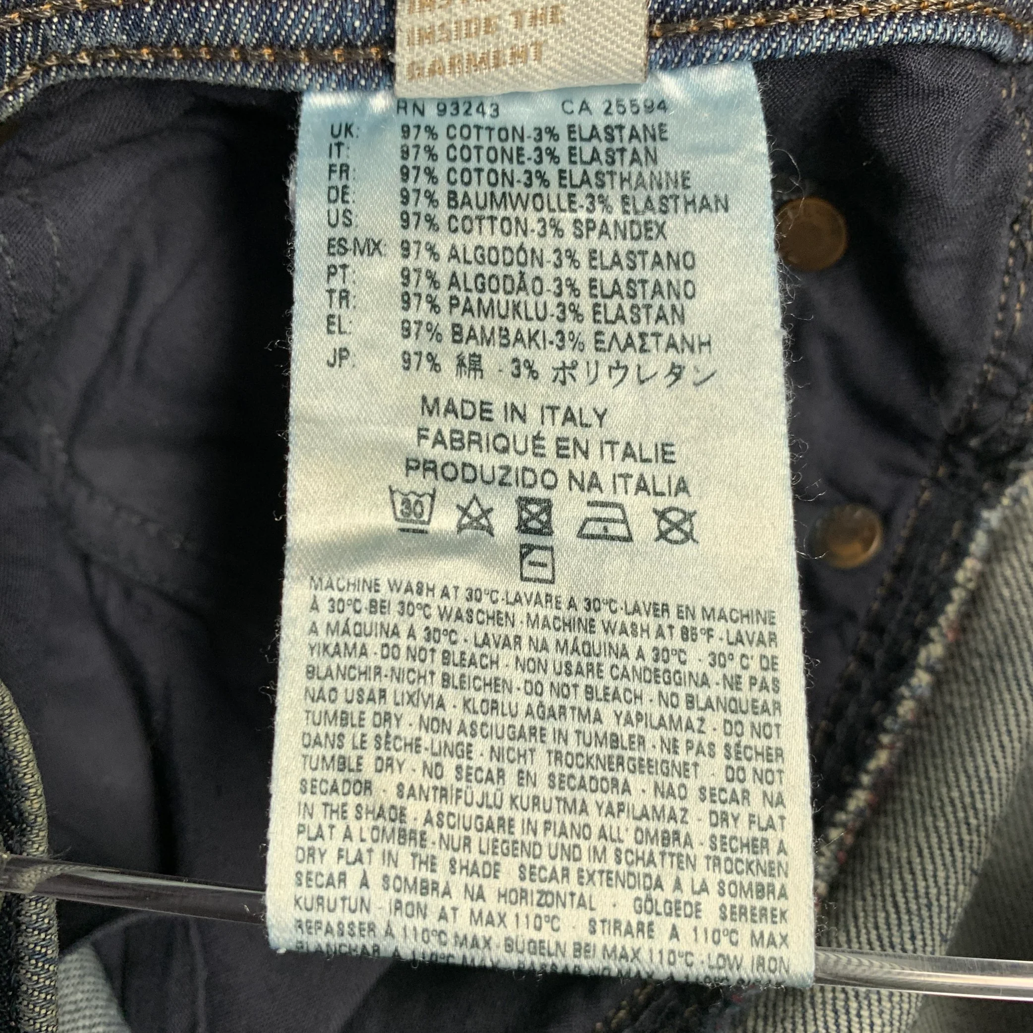 DIESEL Size 26 Tepphar Blue Cotton Blend Tapered Slim Distressed Jeans - Image 13
