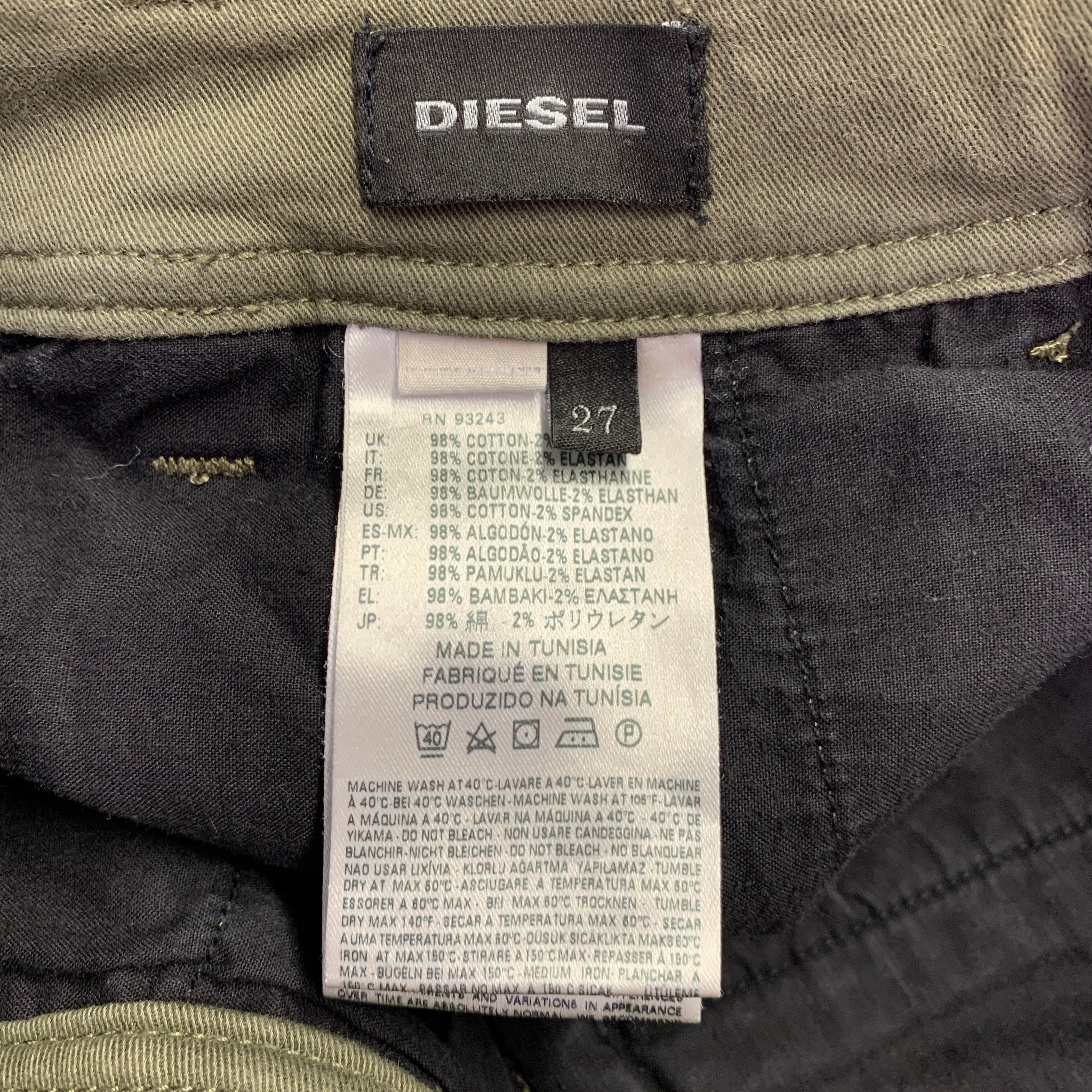 DIESEL Size 27 Khaki Cotton Blend Cargo Casual Pants - Image 4