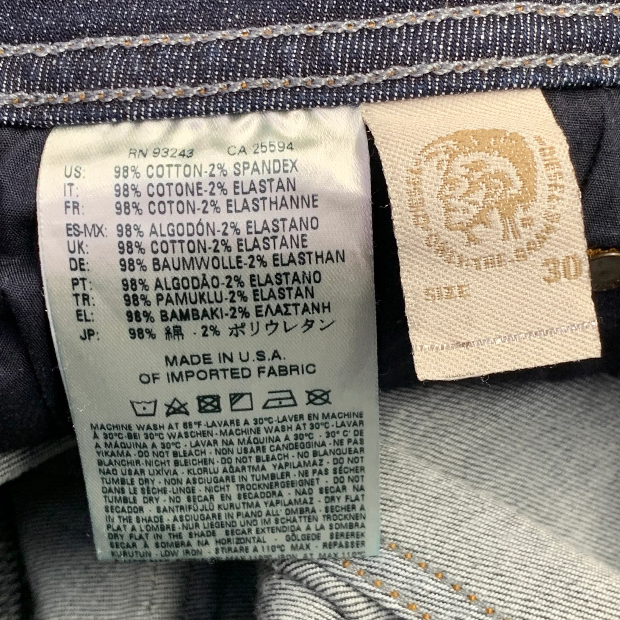 DIESEL Size 30 Troxer Blue Contrast Stitch Cotton Blend Skinny Jeans - Image 7