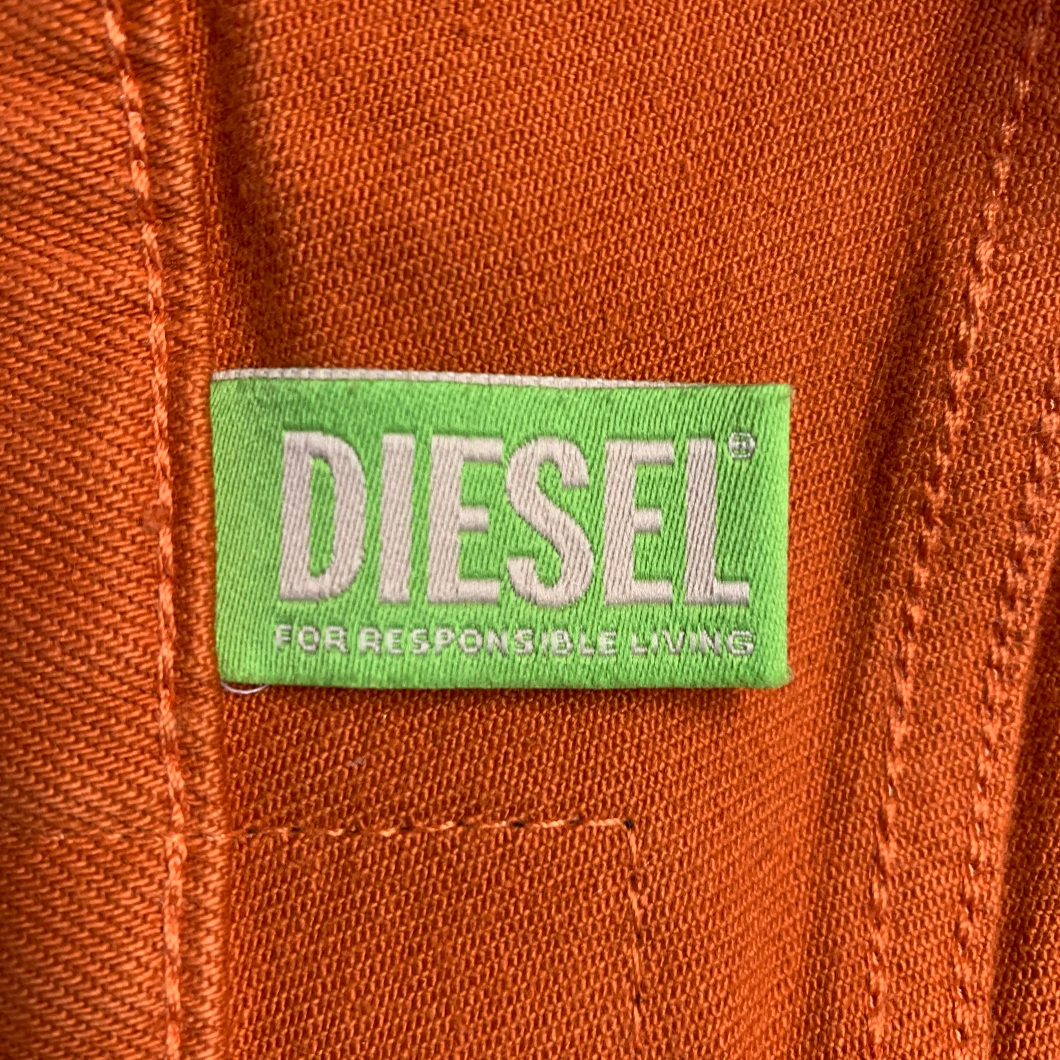 DIESEL Size 31 D-Strukt Orange Cotton Blend Slim 5 Pocket Jeans - Image 5